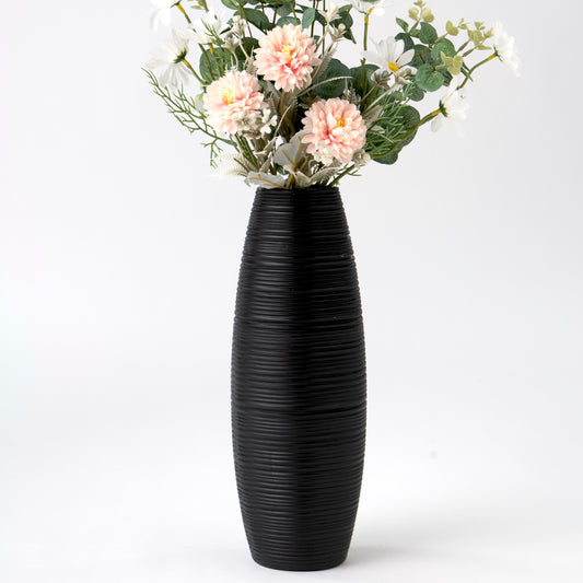 Compact Resin Vase – Stylish Waterproof Decorative Vase for Floor, Table or Shelf, black, 34 cm