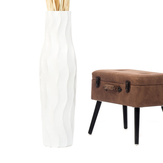 Large Mango Wood Floor Vase – Handcrafted Decorative Highlight from Thailand, 85 cm