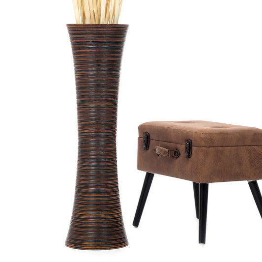 Large Mango Wood Floor Vase – Handcrafted Decorative Highlight from Thailand, 85 cm