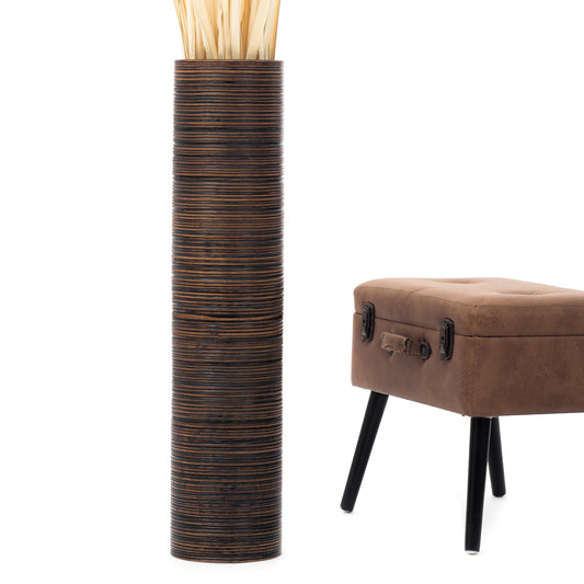 Large Mango Wood Floor Vase – Handcrafted Decorative Highlight from Thailand, 85 cm