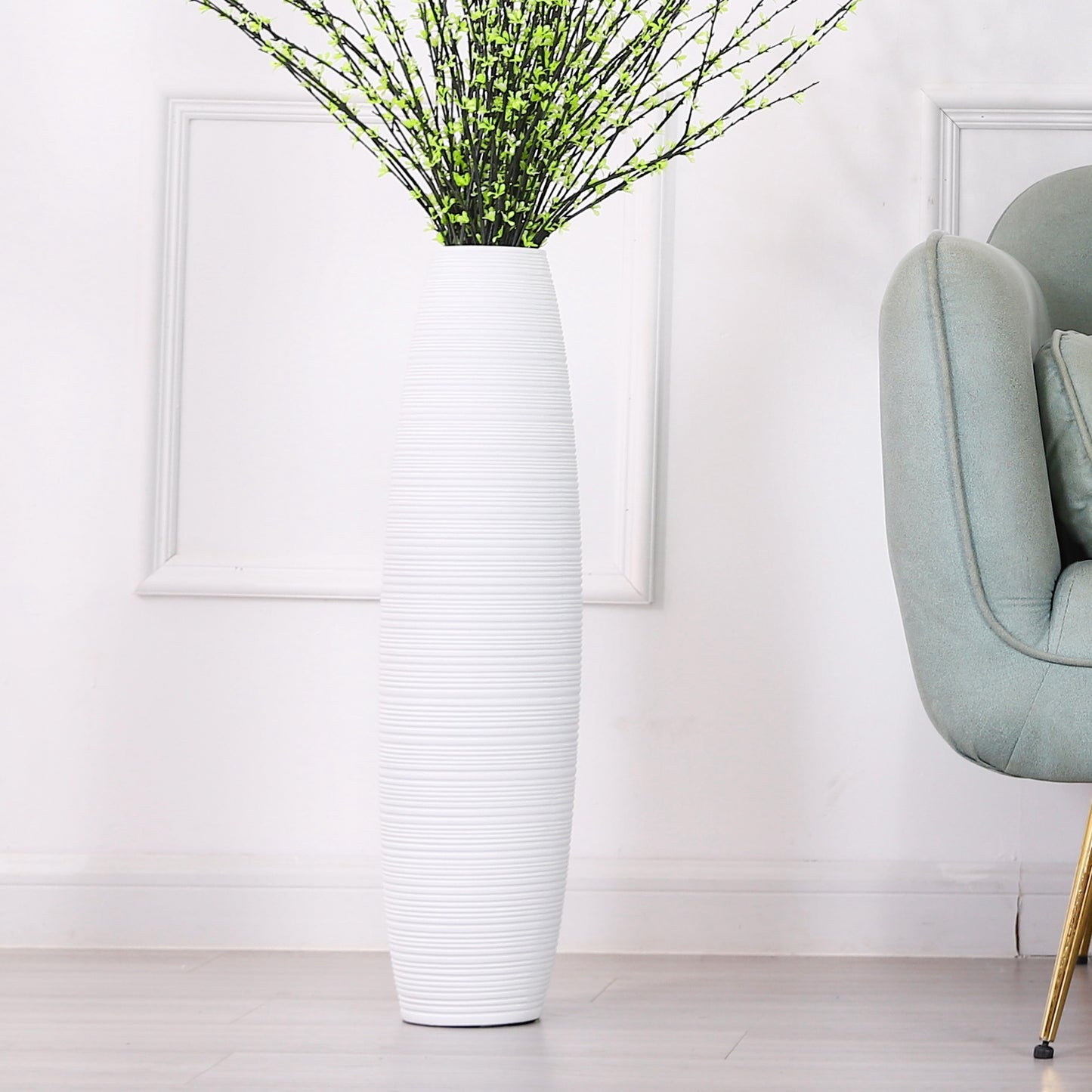 Large Resin Floor Vase – Stylish Waterproof Vase for Fresh & Dried Flowers, 65 cm