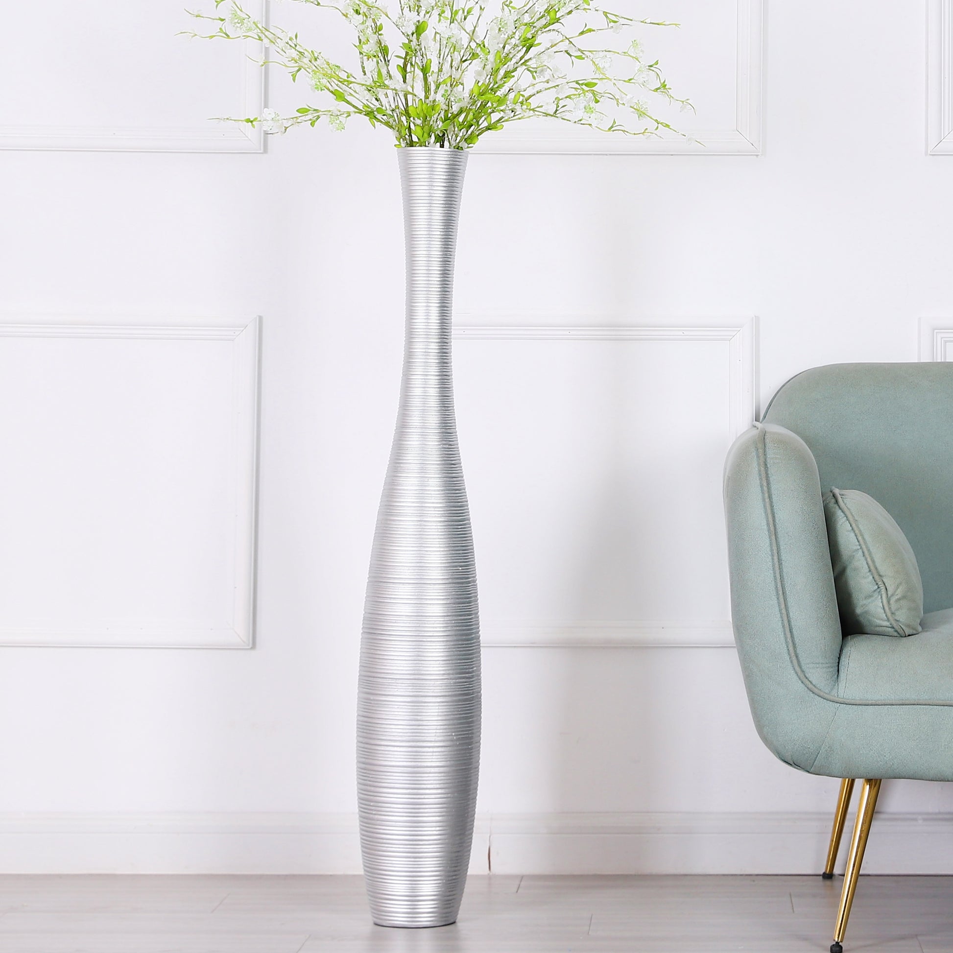 Large Resin Floor Vase – Stylish Waterproof Vase for Fresh & Dried Flowers, 105 cm