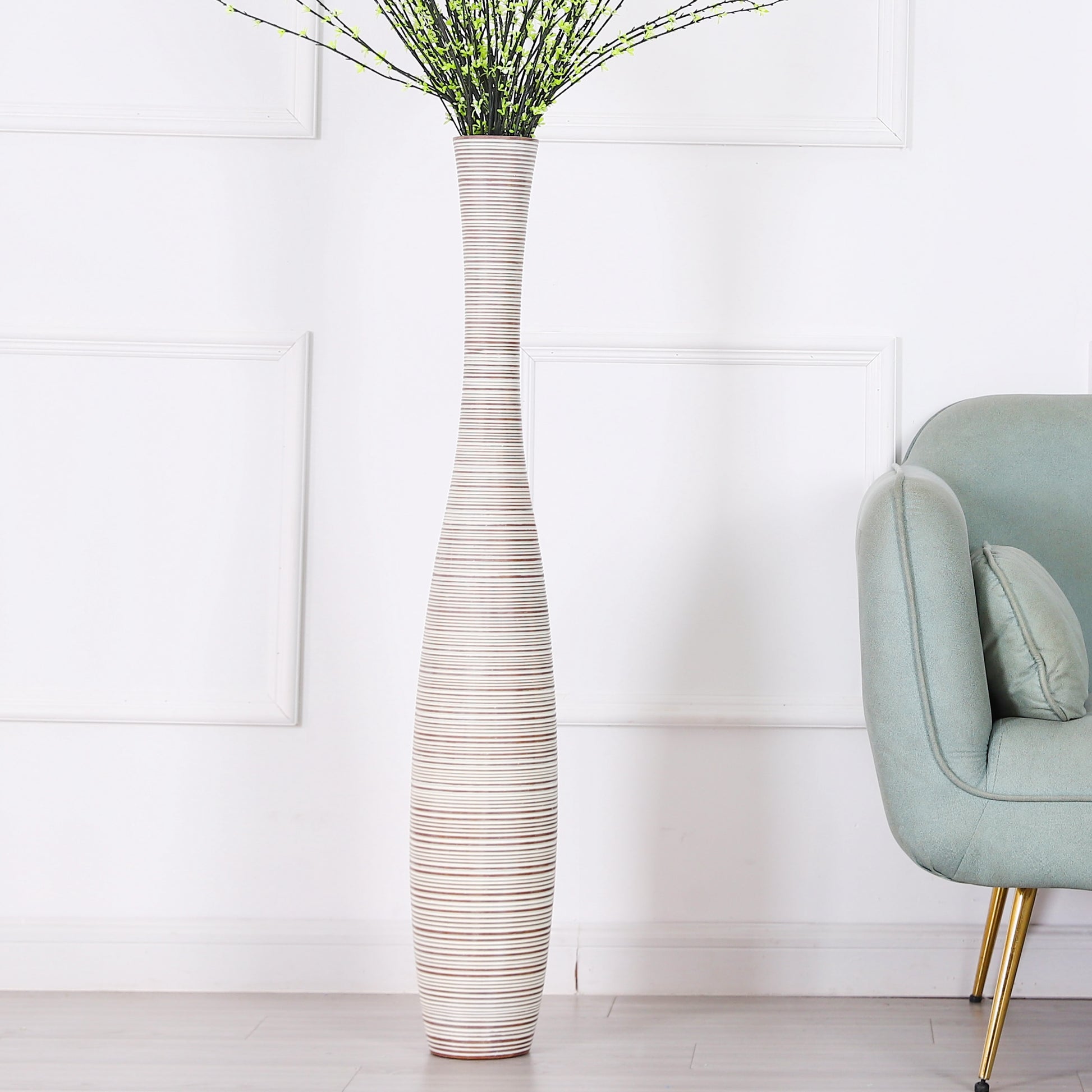 Large Resin Floor Vase – Stylish Waterproof Vase for Fresh & Dried Flowers, 105 cm