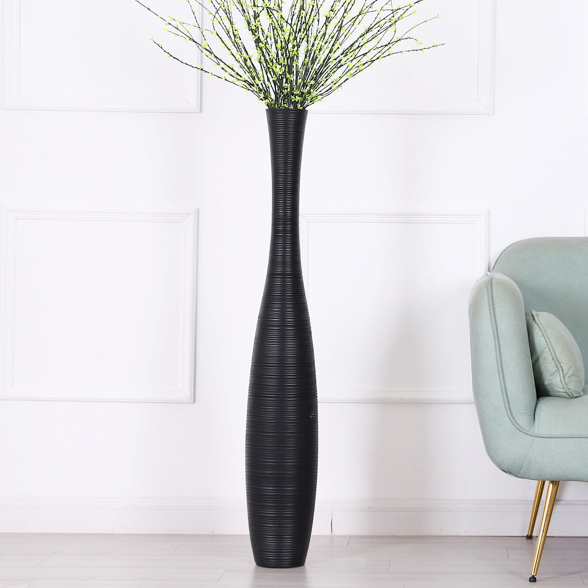 Large Resin Floor Vase – Stylish Waterproof Vase for Fresh & Dried Flowers, 105 cm