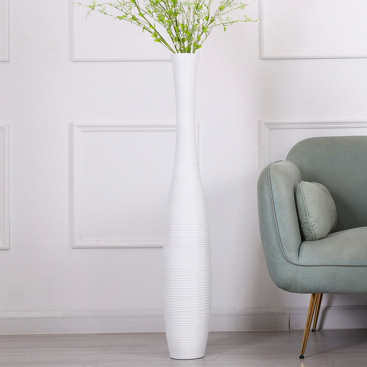 Large Resin Floor Vase – Stylish Waterproof Vase for Fresh & Dried Flowers, 105 cm