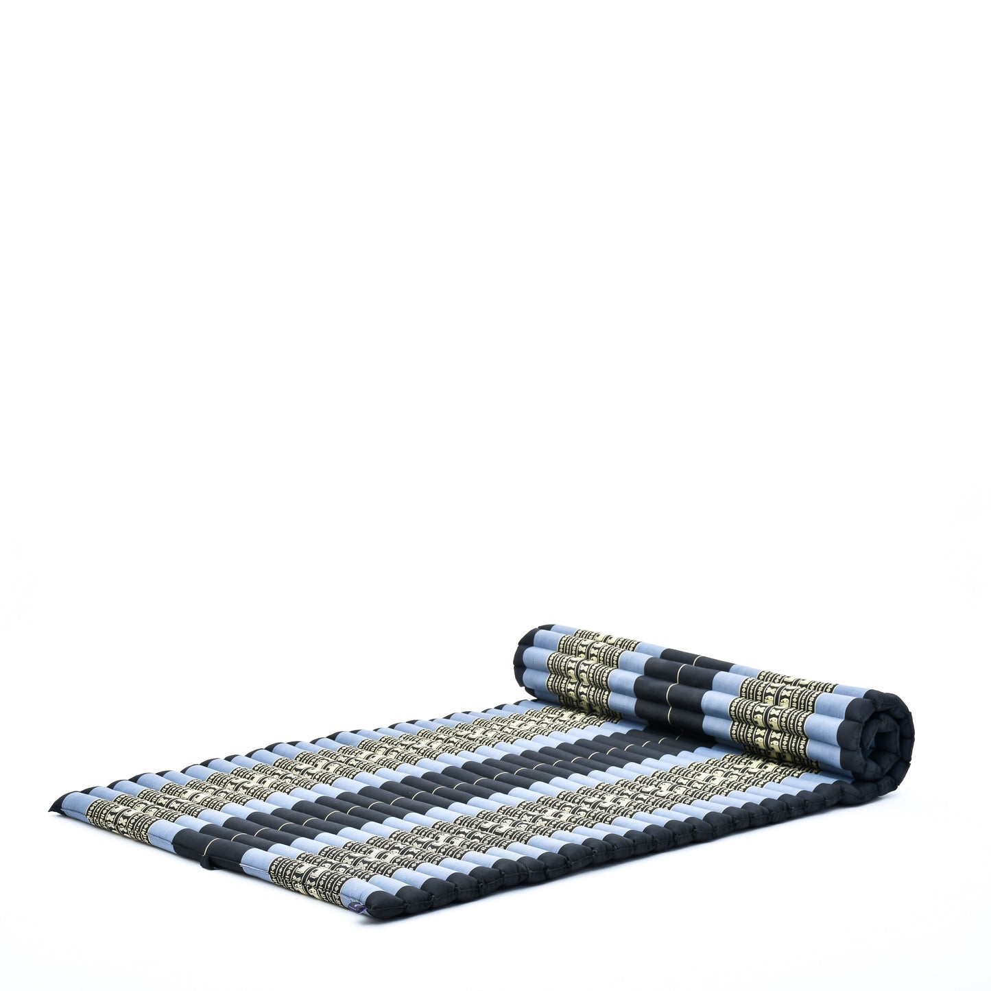 Kapok Roll-Up Mattress – Foldable Sleeping & Relax Mat with Cotton Cover for Home & Outdoor Use, Sf15 - Blue, L: 190x100 cm