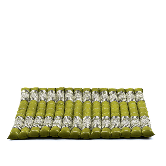 Large Kapok Zabuton Meditation Cushion – Rectangular Floor Mat with Cotton Cover, Sf17 - Green