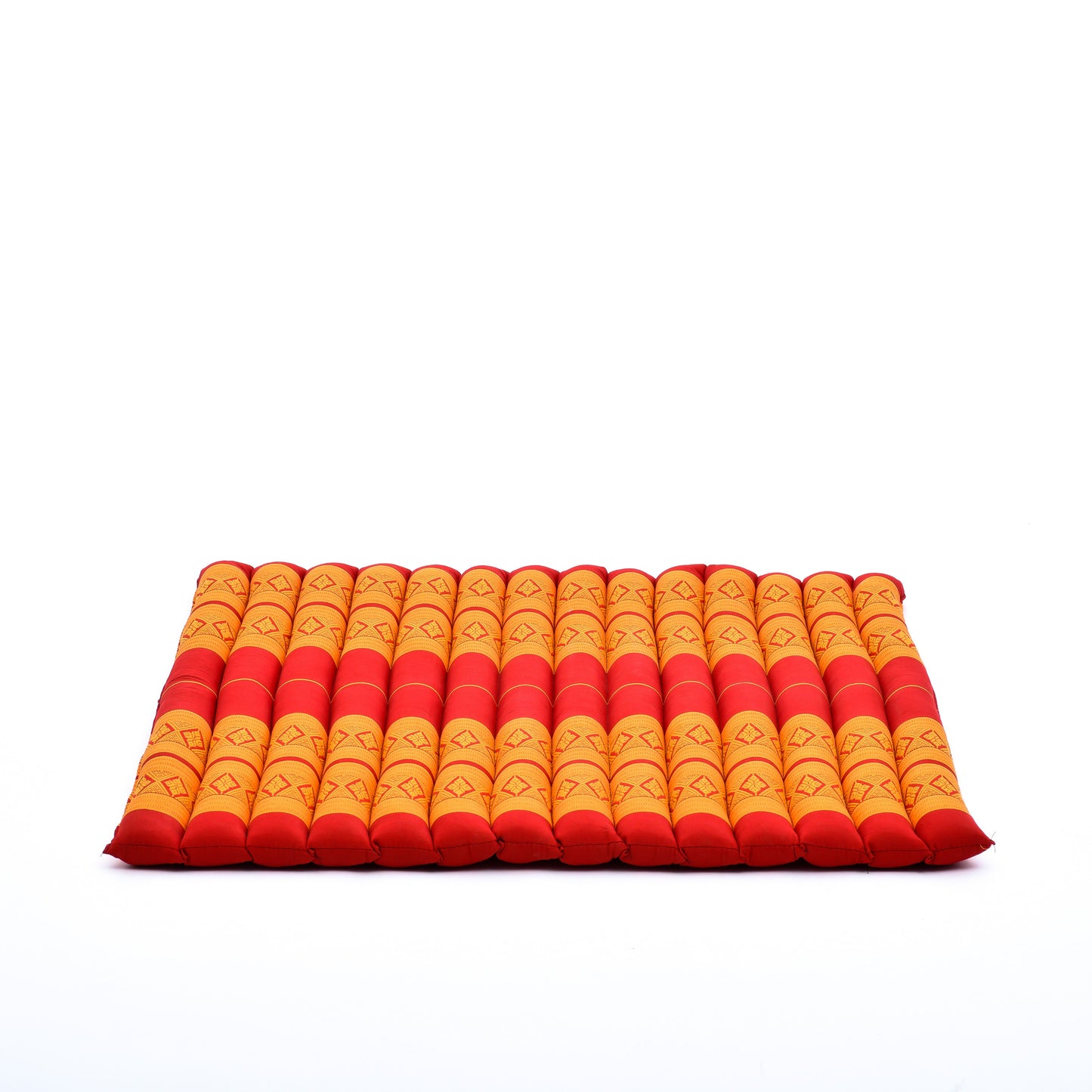 Large Kapok Zabuton Meditation Cushion – Rectangular Floor Mat with Cotton Cover, Sf02 - Orange