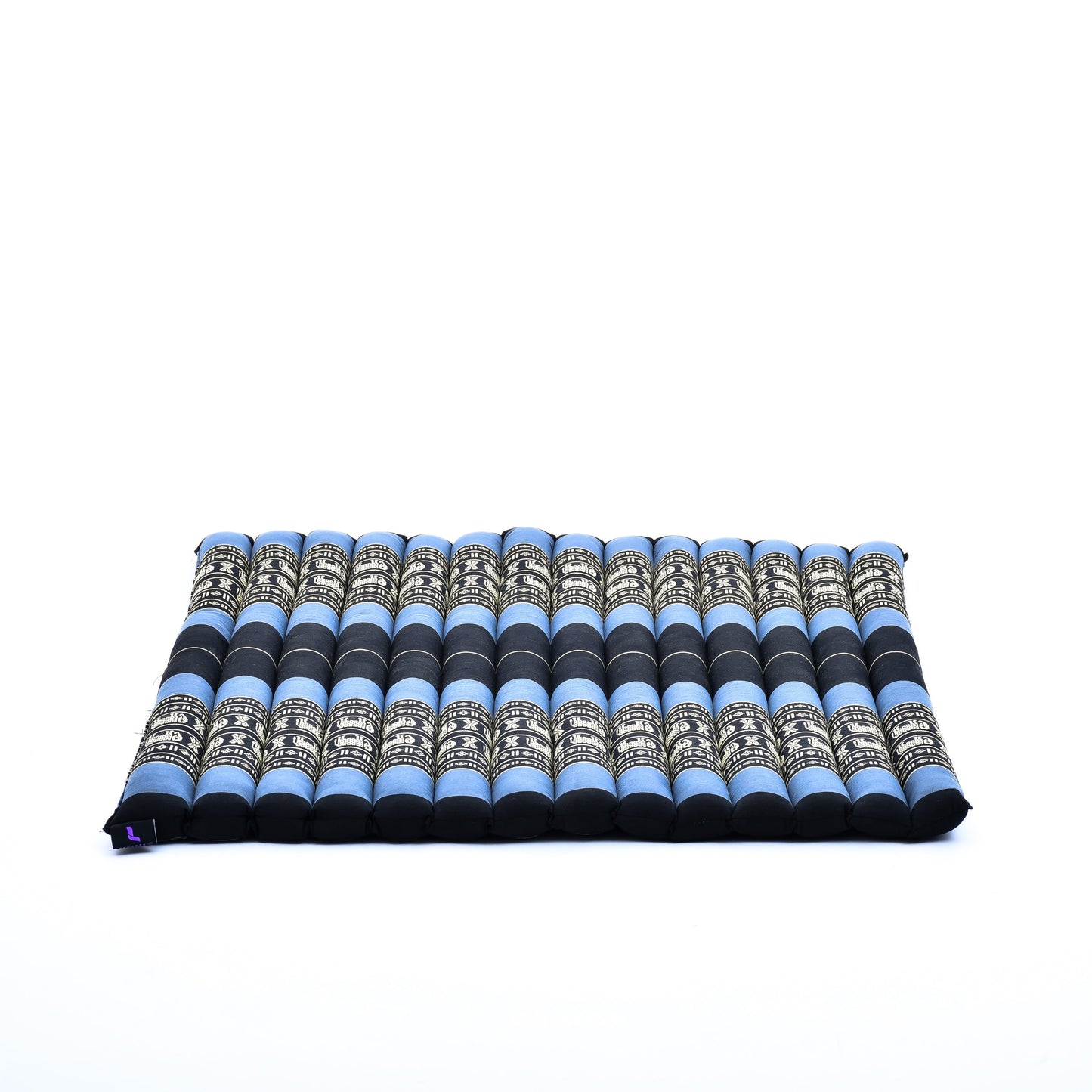 Large Kapok Zabuton Meditation Cushion – Rectangular Floor Mat with Cotton Cover, Sf15 - Blue
