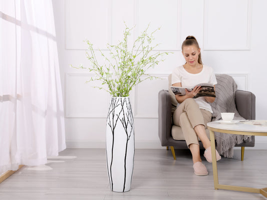 Large Resin Floor Vase – Stylish Waterproof Vase for Fresh & Dried Flowers, 65 cm