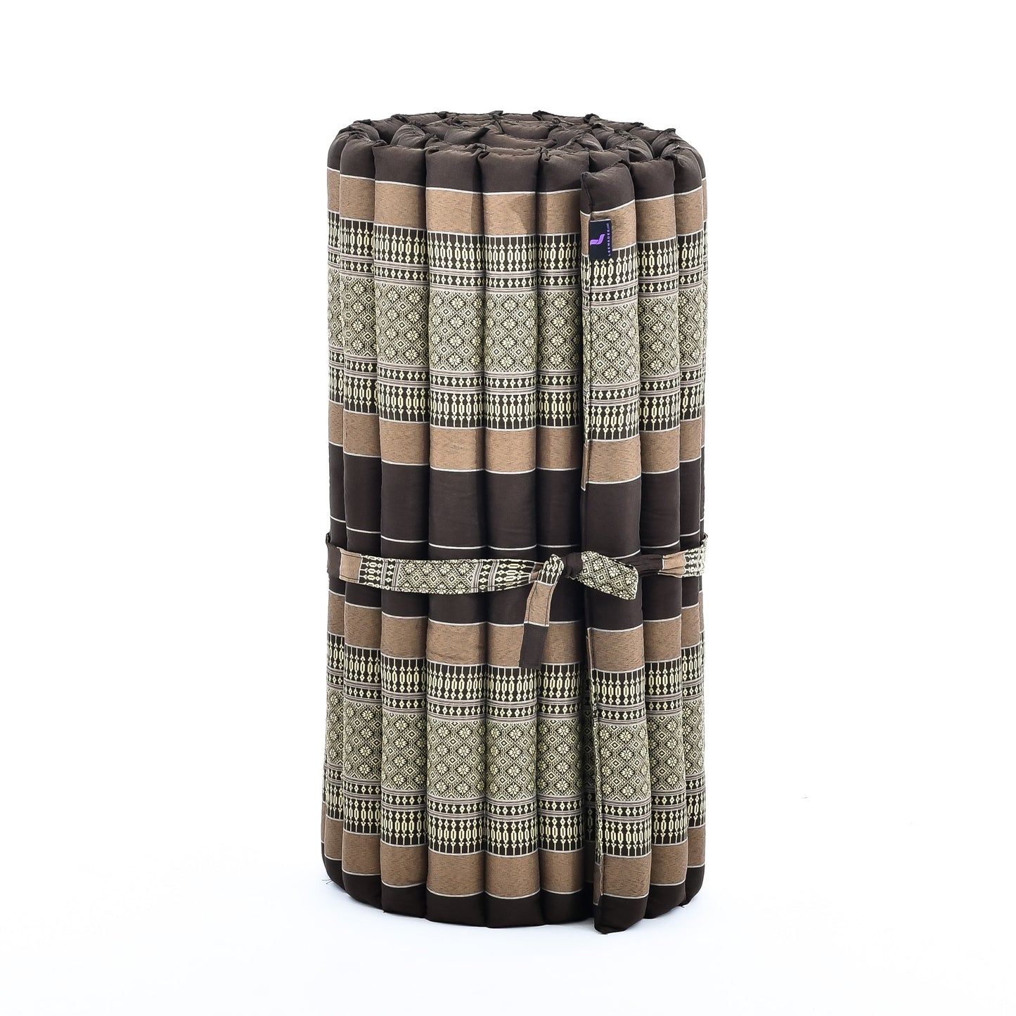 Kapok Roll-Up Mattress – Foldable Sleeping & Relax Mat with Cotton Cover for Home & Outdoor Use, Sf10 - Brown, M: 190x70 cm