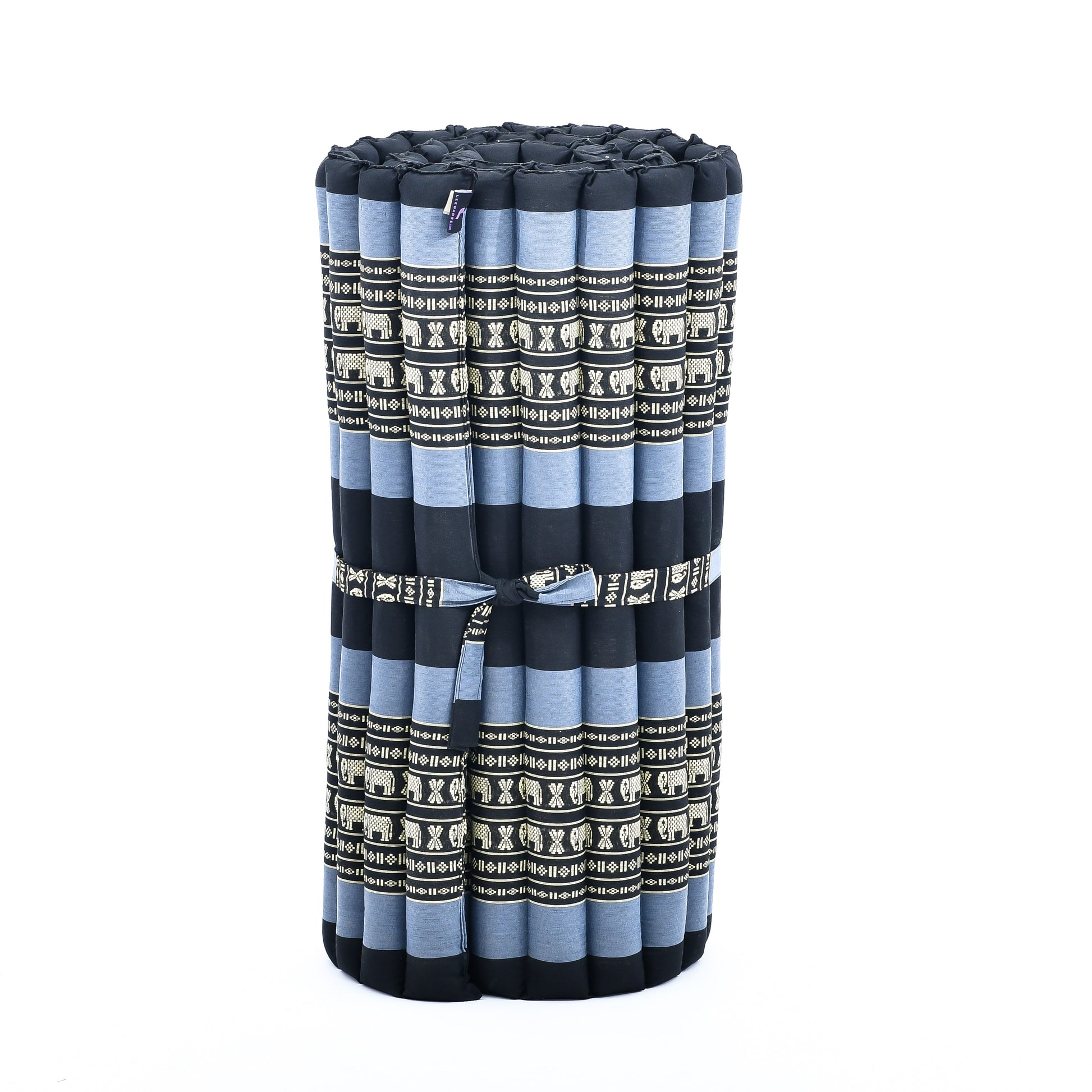 Kapok Roll-Up Mattress – Foldable Sleeping & Relax Mat with Cotton Cover for Home & Outdoor Use, Sf15 - Blue, M: 190x70 cm