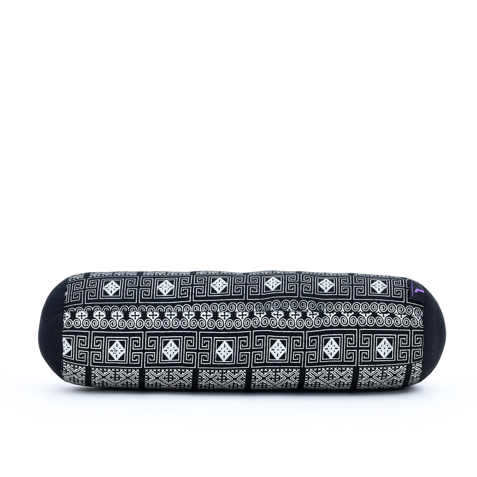 Yoga Roll Cushion – Compact Kapok Bolster & Meditation Pillow with Cotton Cover, Cbt4 - Black