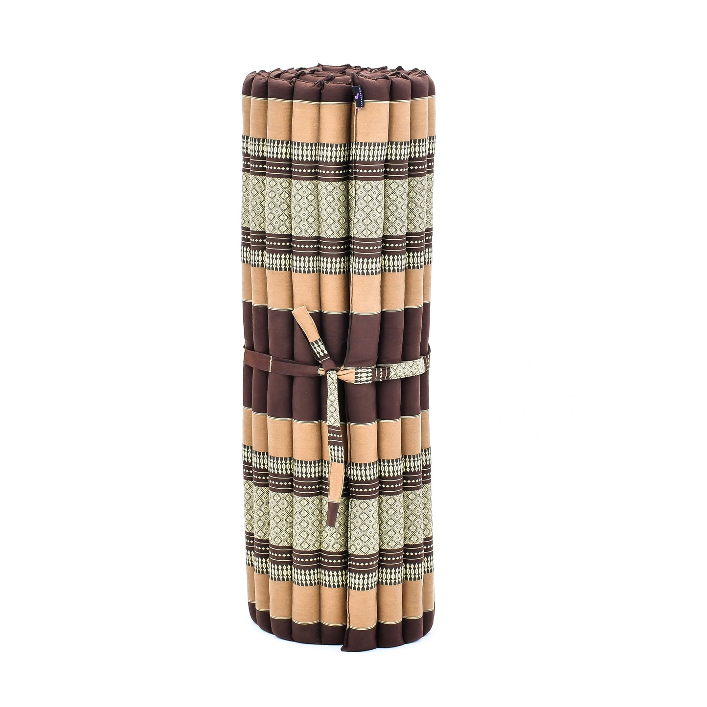 Kapok Roll-Up Mattress – Foldable Sleeping & Relax Mat with Cotton Cover for Home & Outdoor Use, Sf10 - Brown, L: 190x100 cm