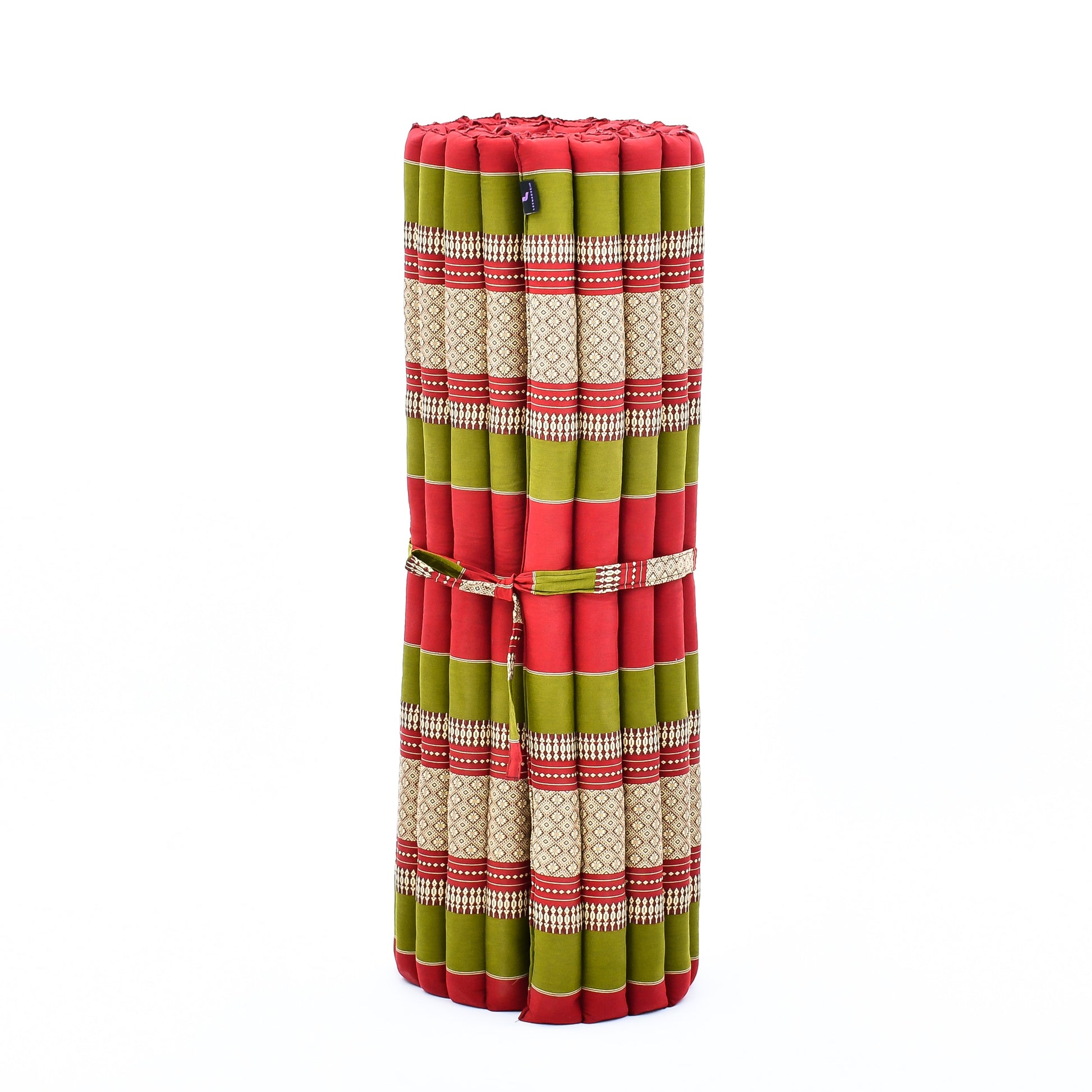 Kapok Roll-Up Mattress – Foldable Sleeping & Relax Mat with Cotton Cover for Home & Outdoor Use, Sf11 - Red, Green, L: 190x100 cm
