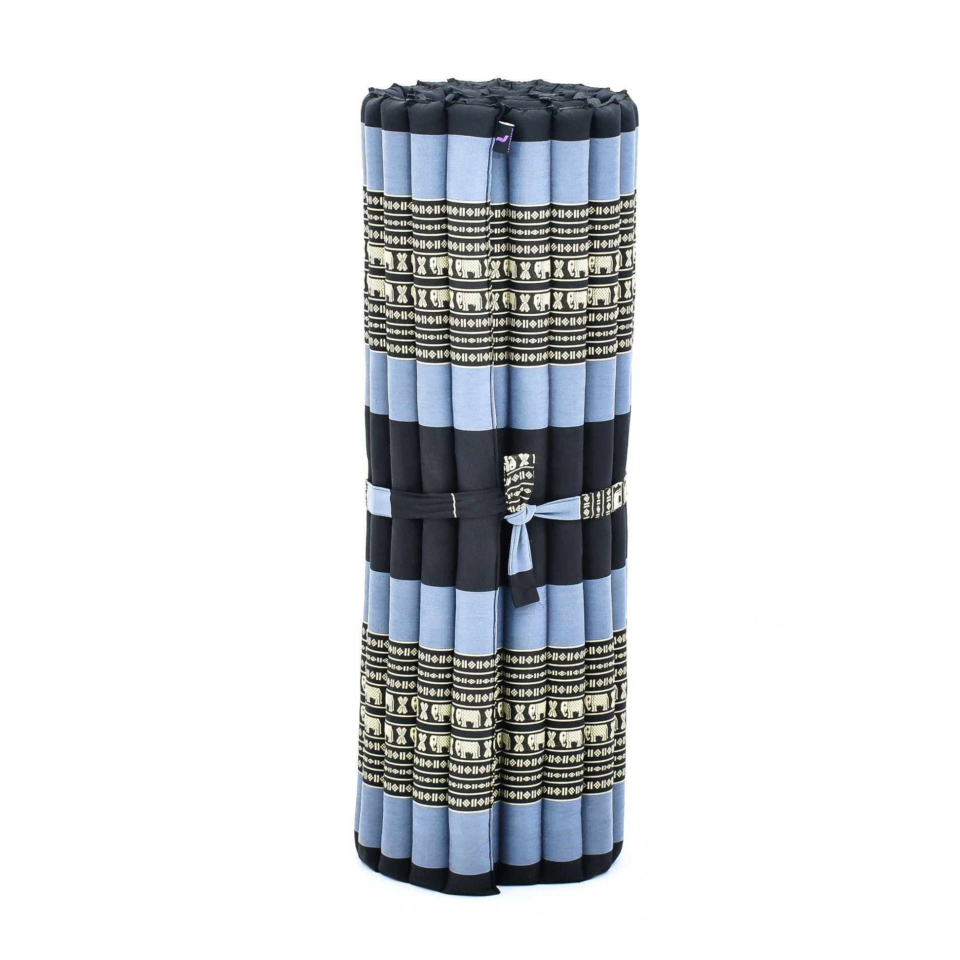 Kapok Roll-Up Mattress – Foldable Sleeping & Relax Mat with Cotton Cover for Home & Outdoor Use, Sf15 - Blue, L: 190x100 cm