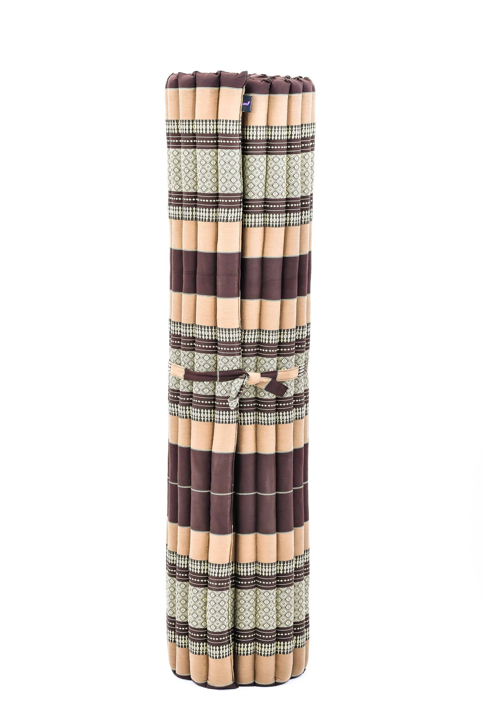 Kapok Roll-Up Mattress – Foldable Sleeping & Relax Mat with Cotton Cover for Home & Outdoor Use, Sf10 - Brown, XL: 190x145 cm