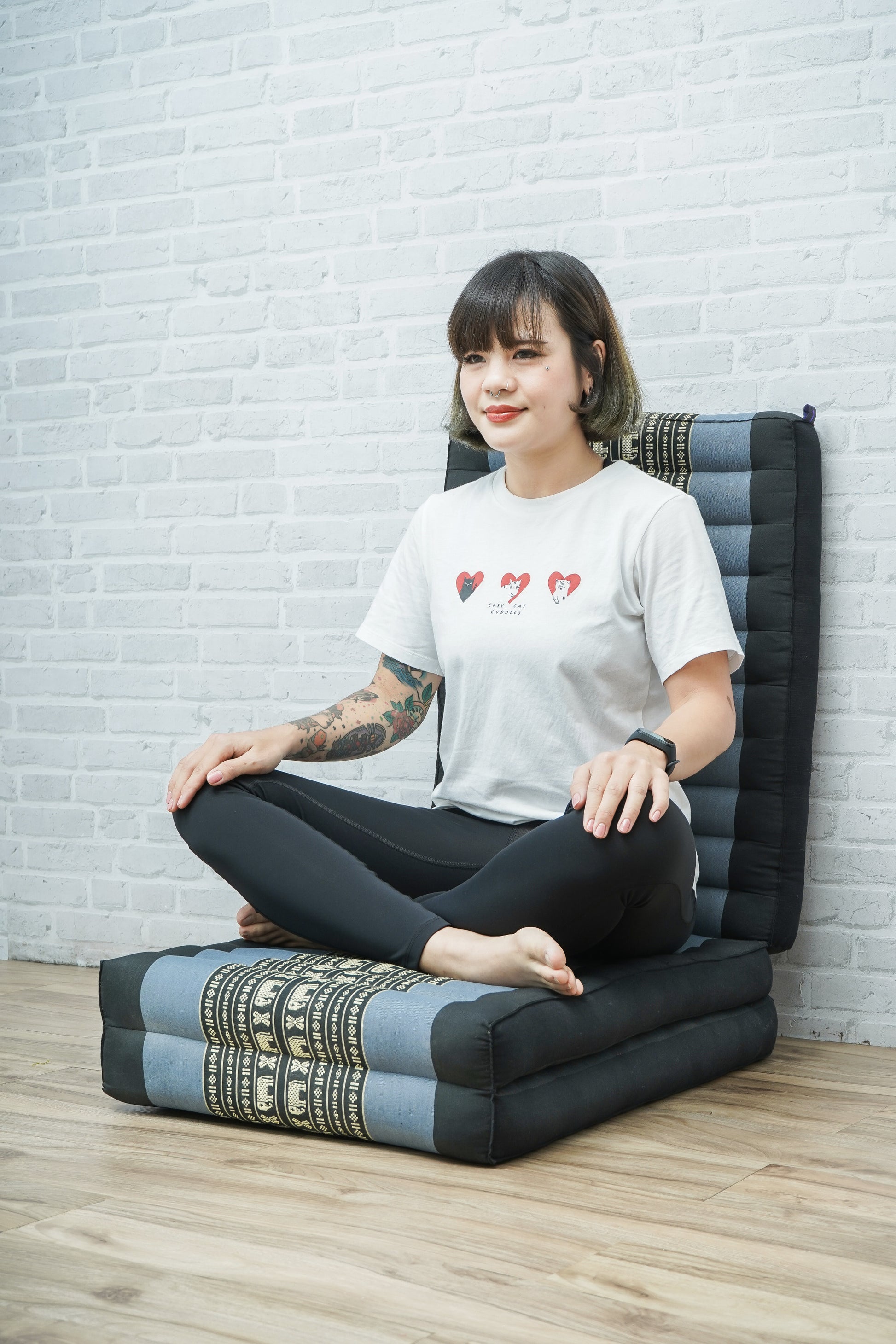 Kapok Folding Mattress – Thick Cotton Padded Guest Bed for Home, Sleeping & Mindfulness Corner, Sf15 - Blue, S: 79x20