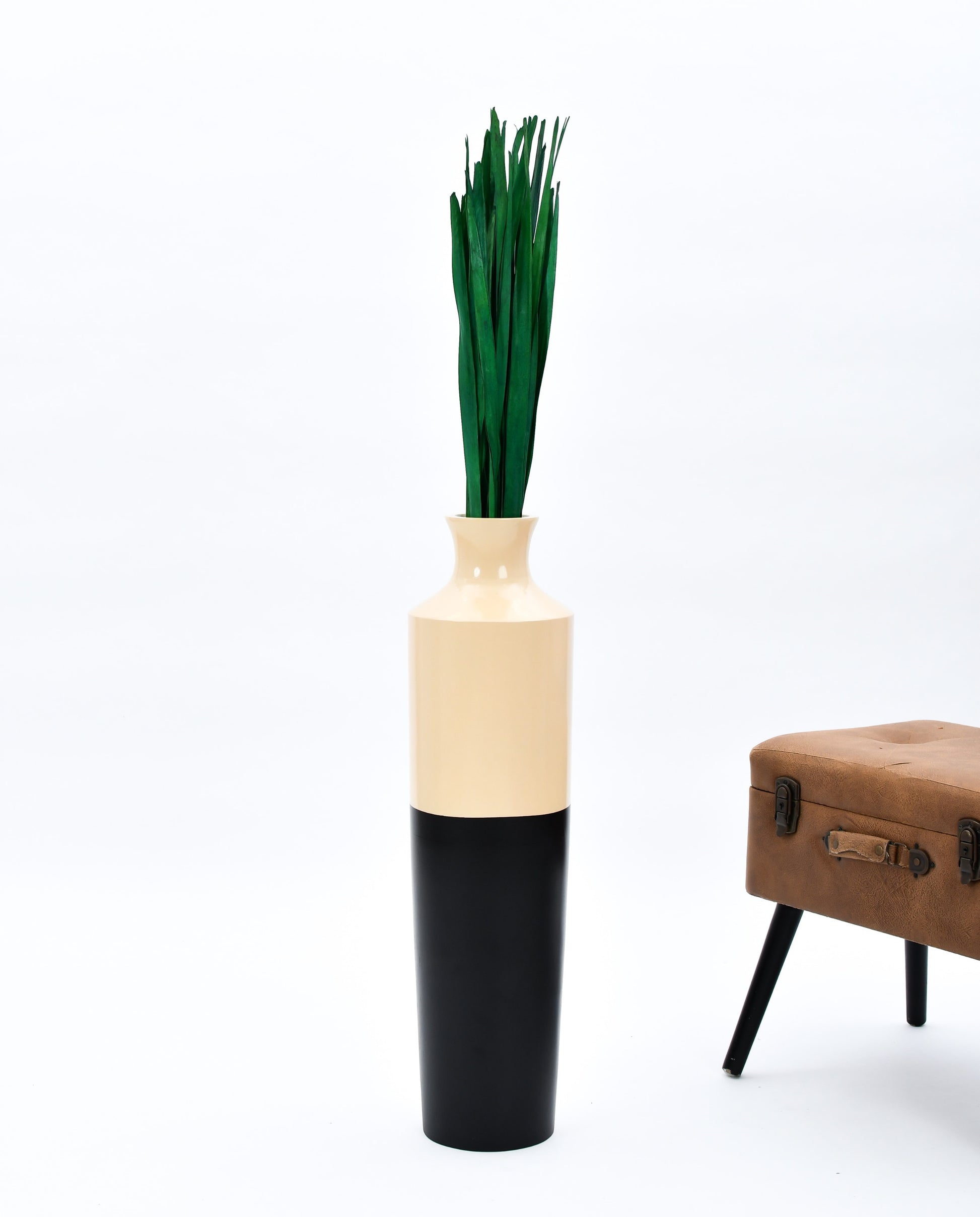 2-Pack Rattan Sticks for Floor Vases – Natural Decorative Twigs ( 8 per Bundle), light green, Palm Leaf