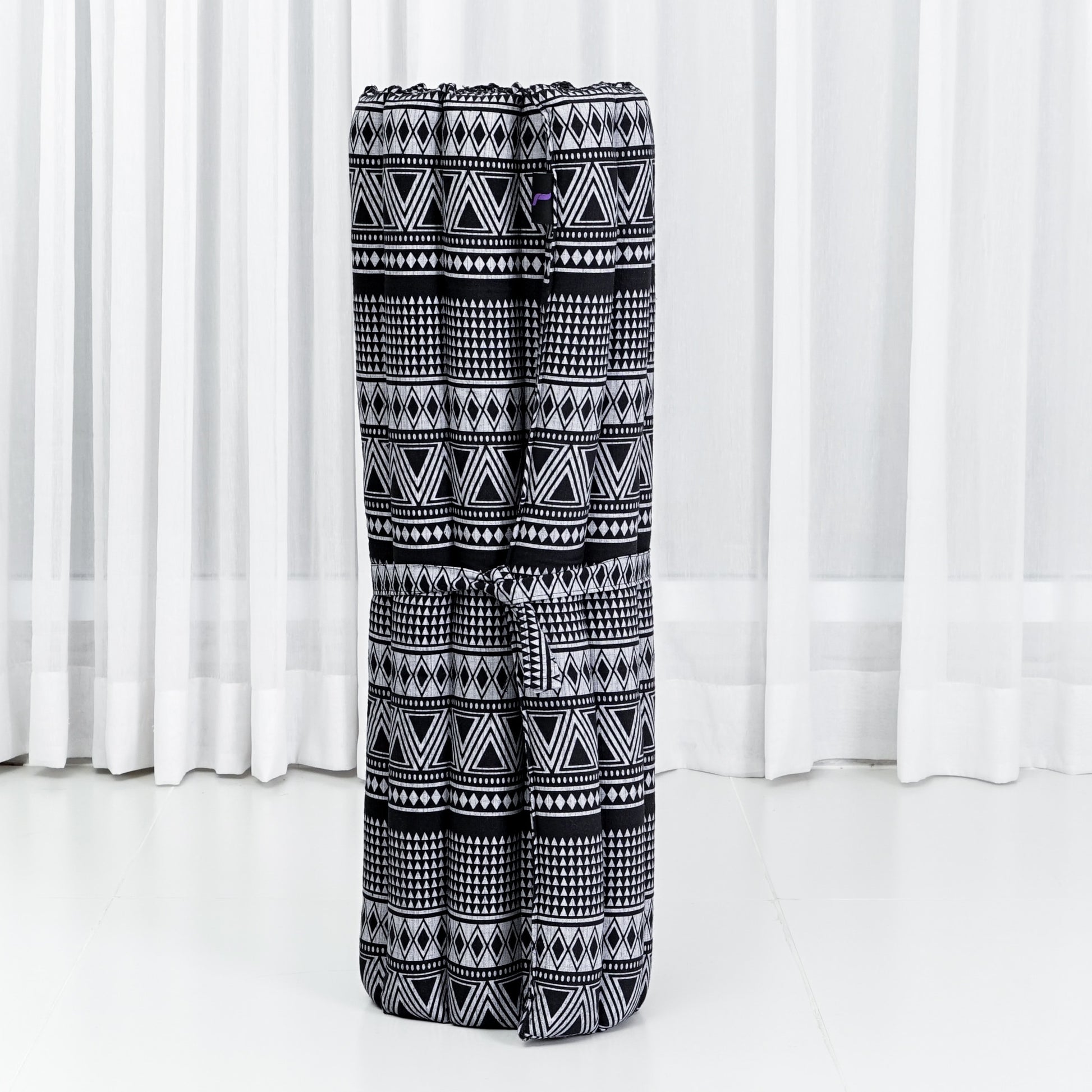 Large Kapok Zabuton Meditation Cushion – Rectangular Floor Mat with Cotton Cover, Cbt3 - Black