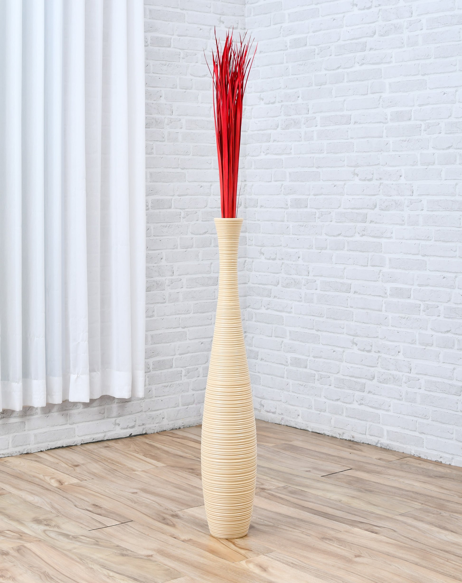 2-Pack Rattan Sticks for Floor Vases – Natural Decorative Twigs ( 8 per Bundle), red, Dried Grass