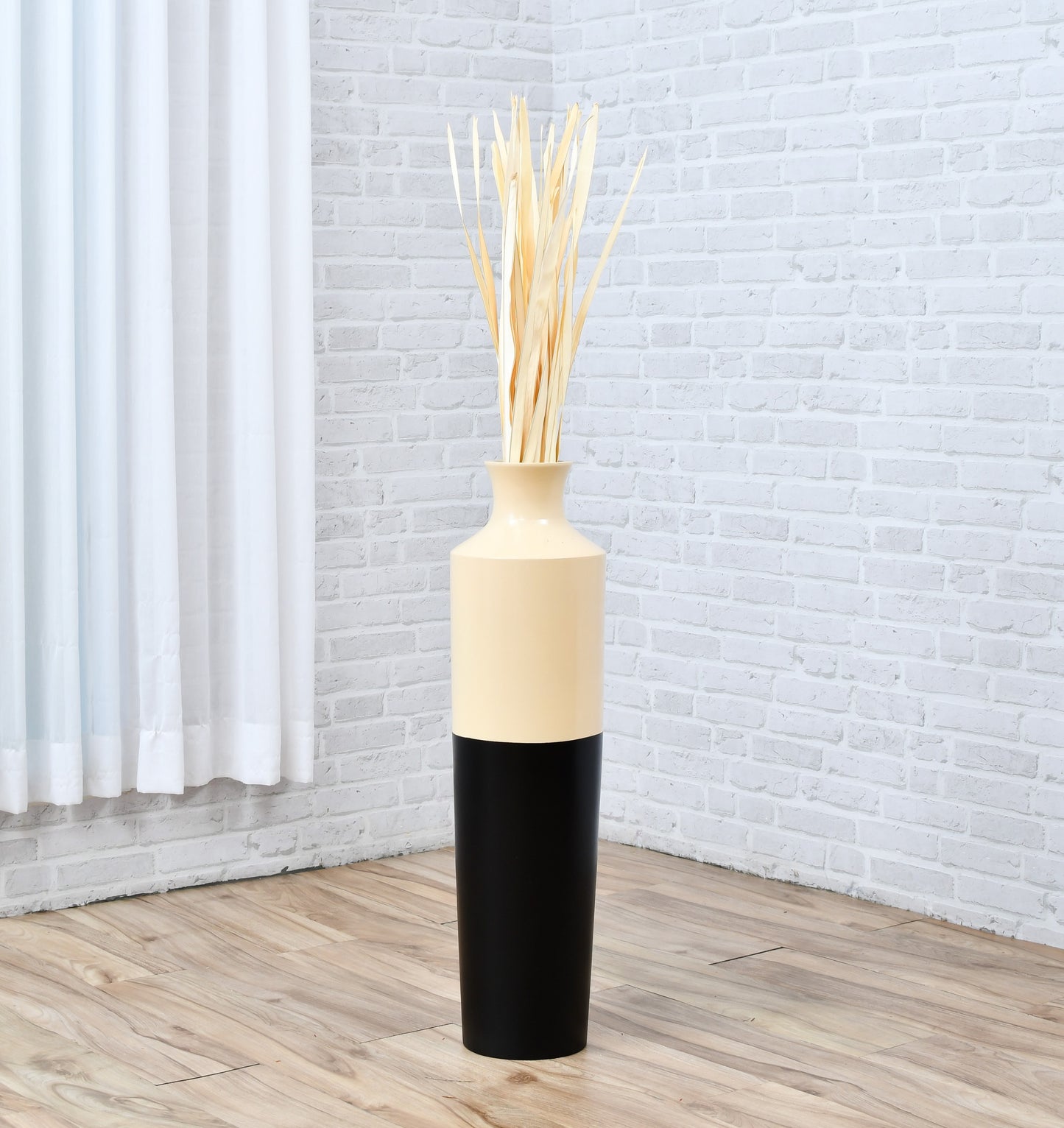 2-Pack Rattan Sticks for Floor Vases – Natural Decorative Twigs ( 8 per Bundle), ecru, Palm Leaf