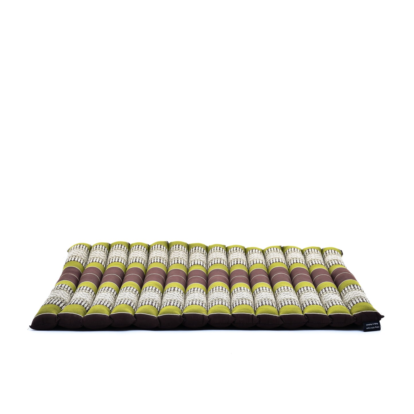 Large Kapok Zabuton Meditation Cushion – Rectangular Floor Mat with Cotton Cover, Sf20 - Brown, Green