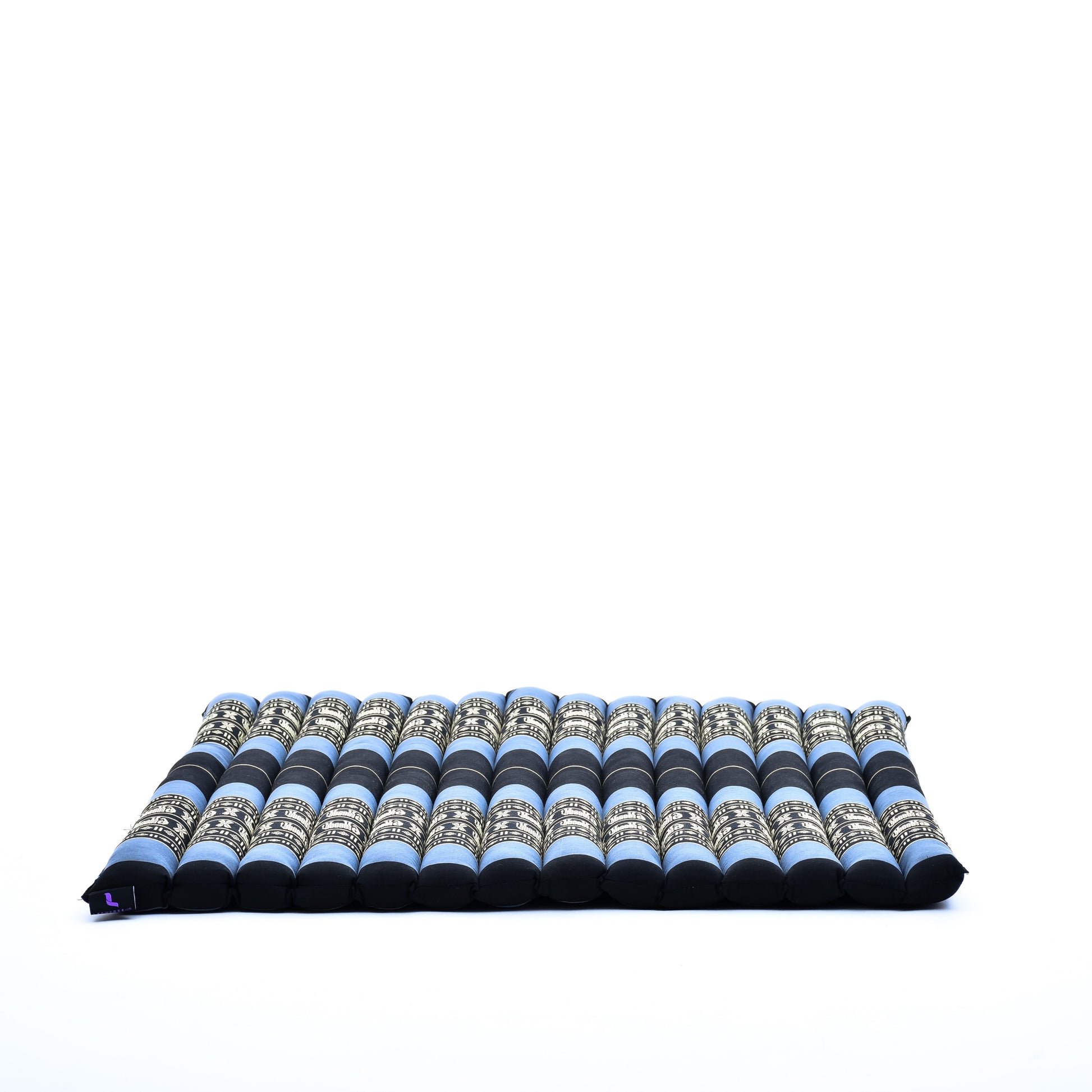 Large Kapok Zabuton Meditation Cushion – Rectangular Floor Mat with Cotton Cover, Sf15 - Blue