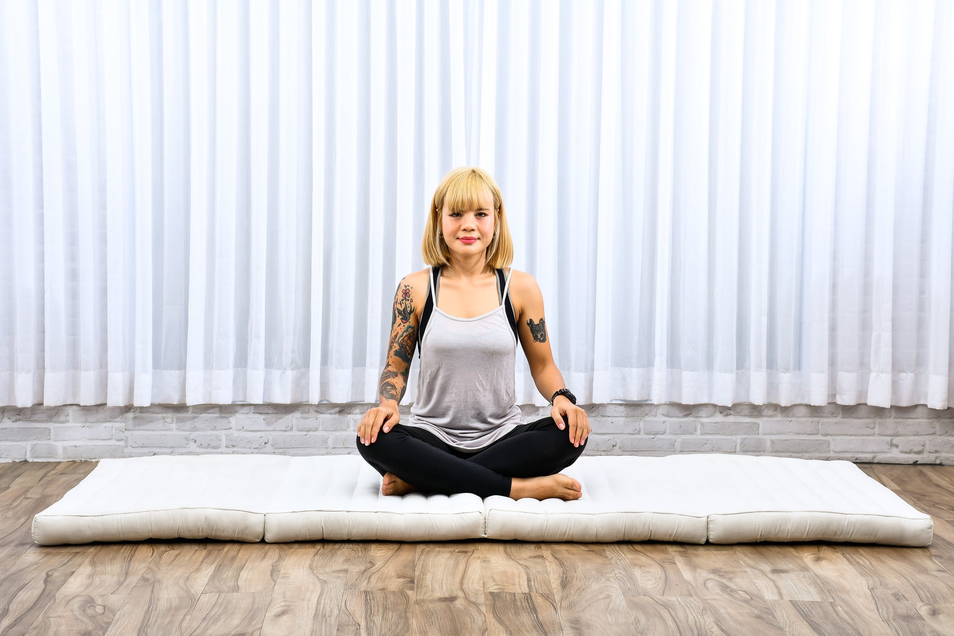 Kapok Folding Mattress – Thick Cotton Padded Guest Bed for Home, Sleeping & Mindfulness Corner, Cl01 - Ecru, M: 200x70 cm