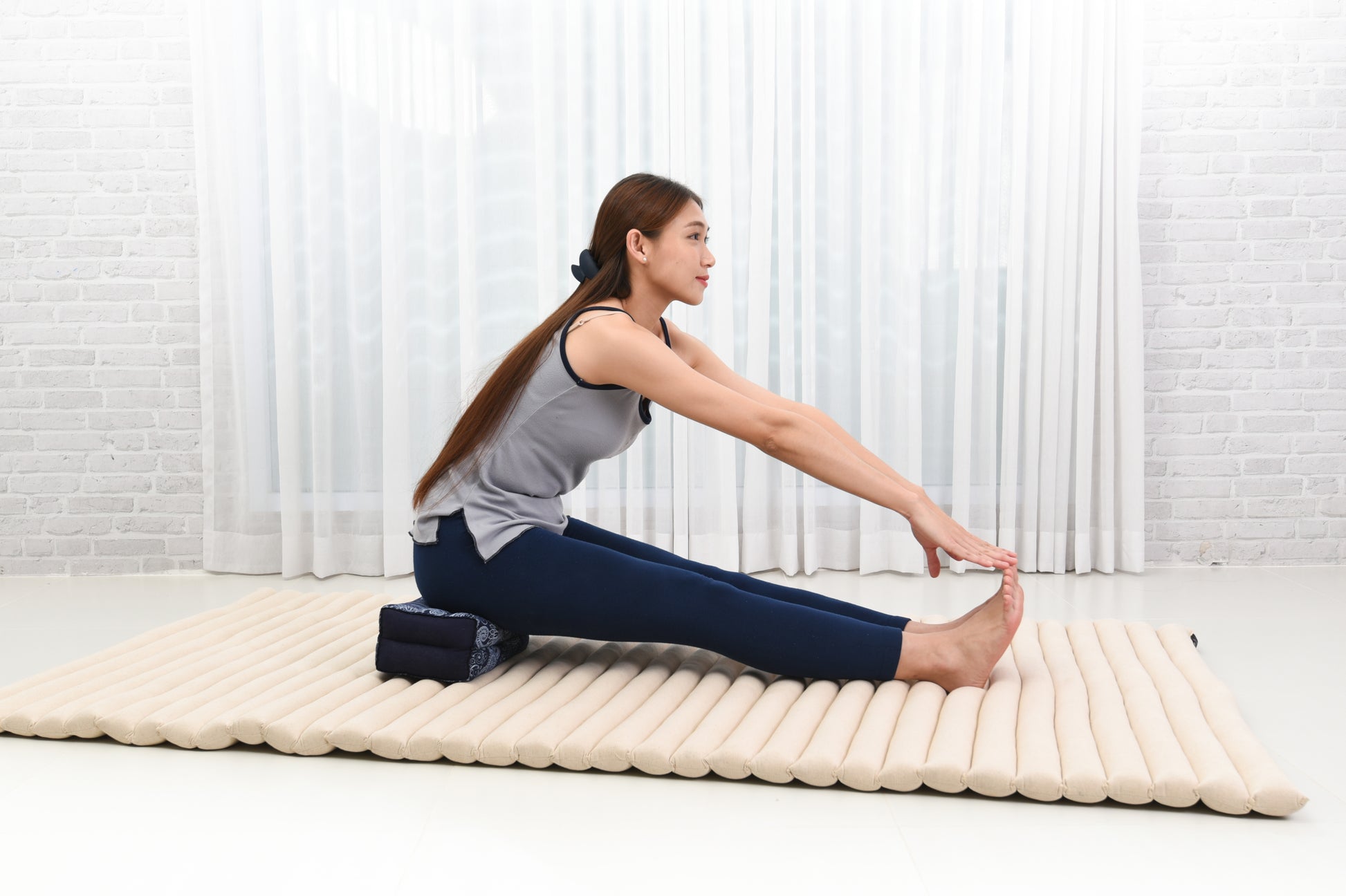 Kapok Yoga Block Cushion – Firm Meditation & Yoga Cushion with Cotton Cover, Cbt1 - Blue