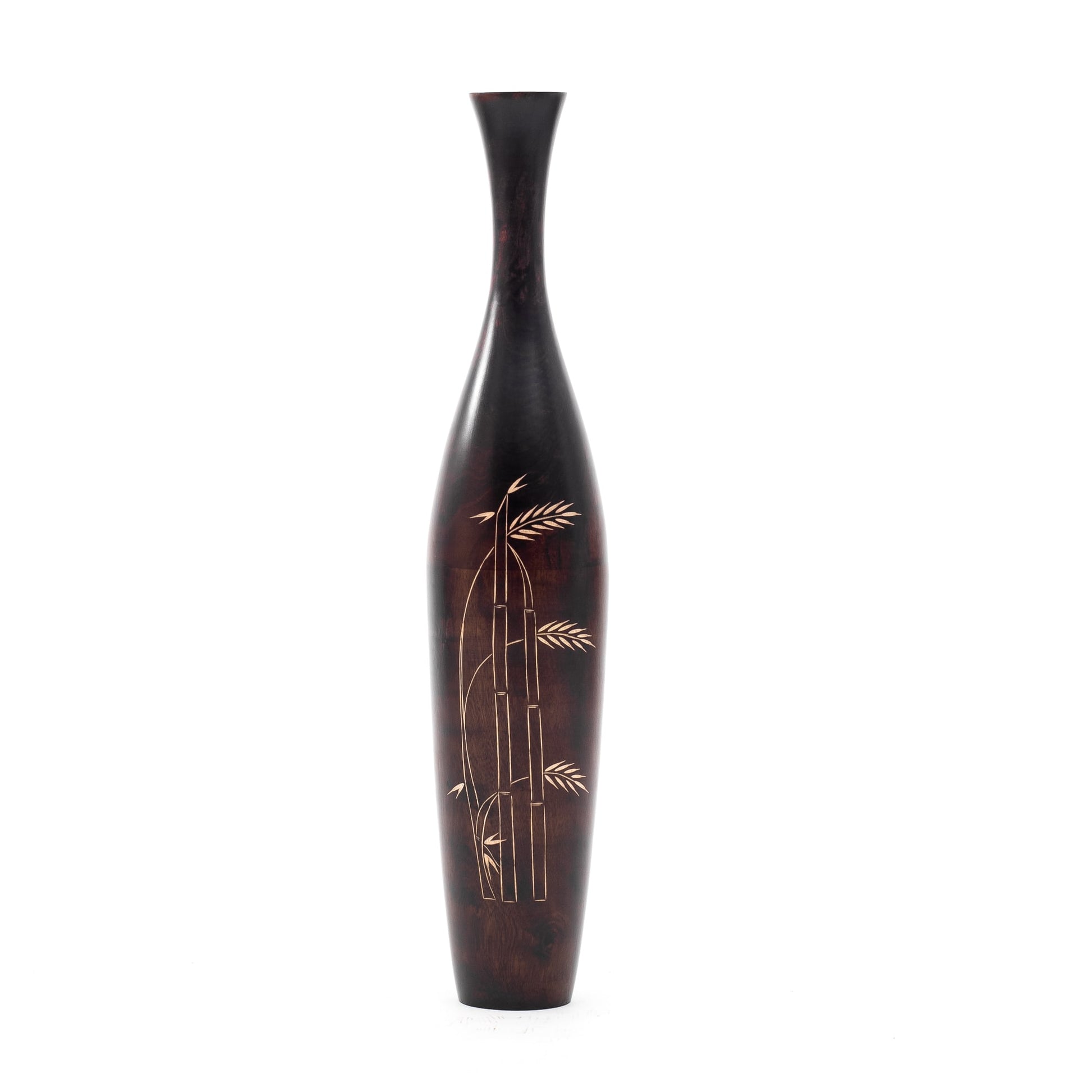 Large Mango Wood Floor Vase – Handcrafted Decorative Highlight from Thailand, 85 cm