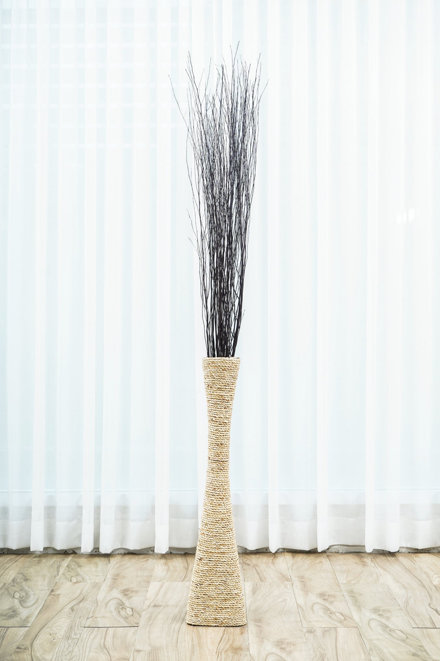 2-Pack Rattan Sticks for Floor Vases – Natural Decorative Twigs ( 8 per Bundle), black brown, Rattan Branches