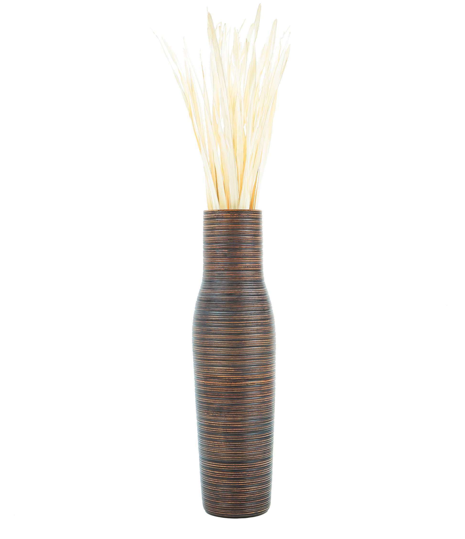 Large Mango Wood Floor Vase – Handcrafted Decorative Highlight from Thailand, 85 cm
