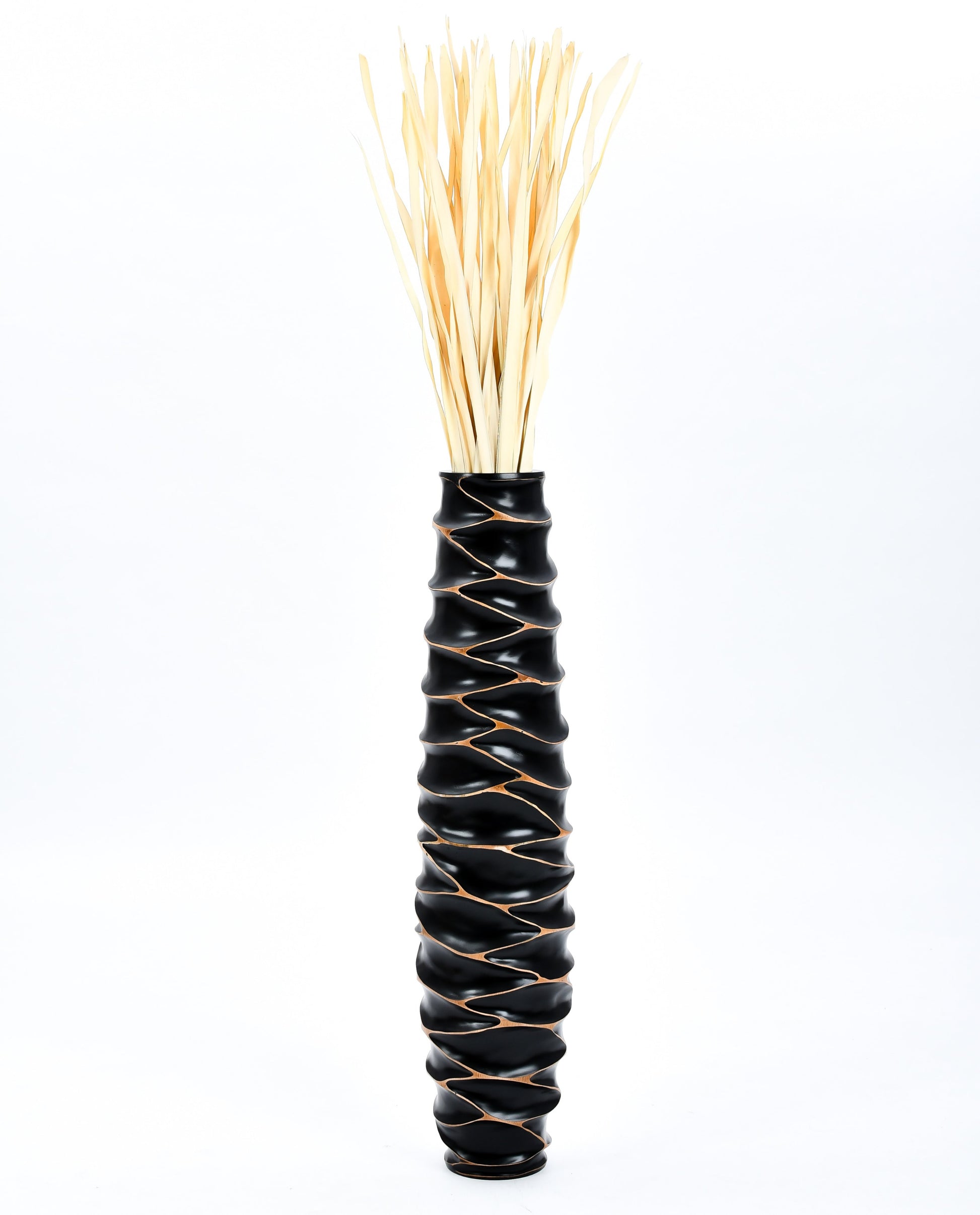 Large Mango Wood Floor Vase – Handcrafted Decorative Highlight from Thailand, 85 cm