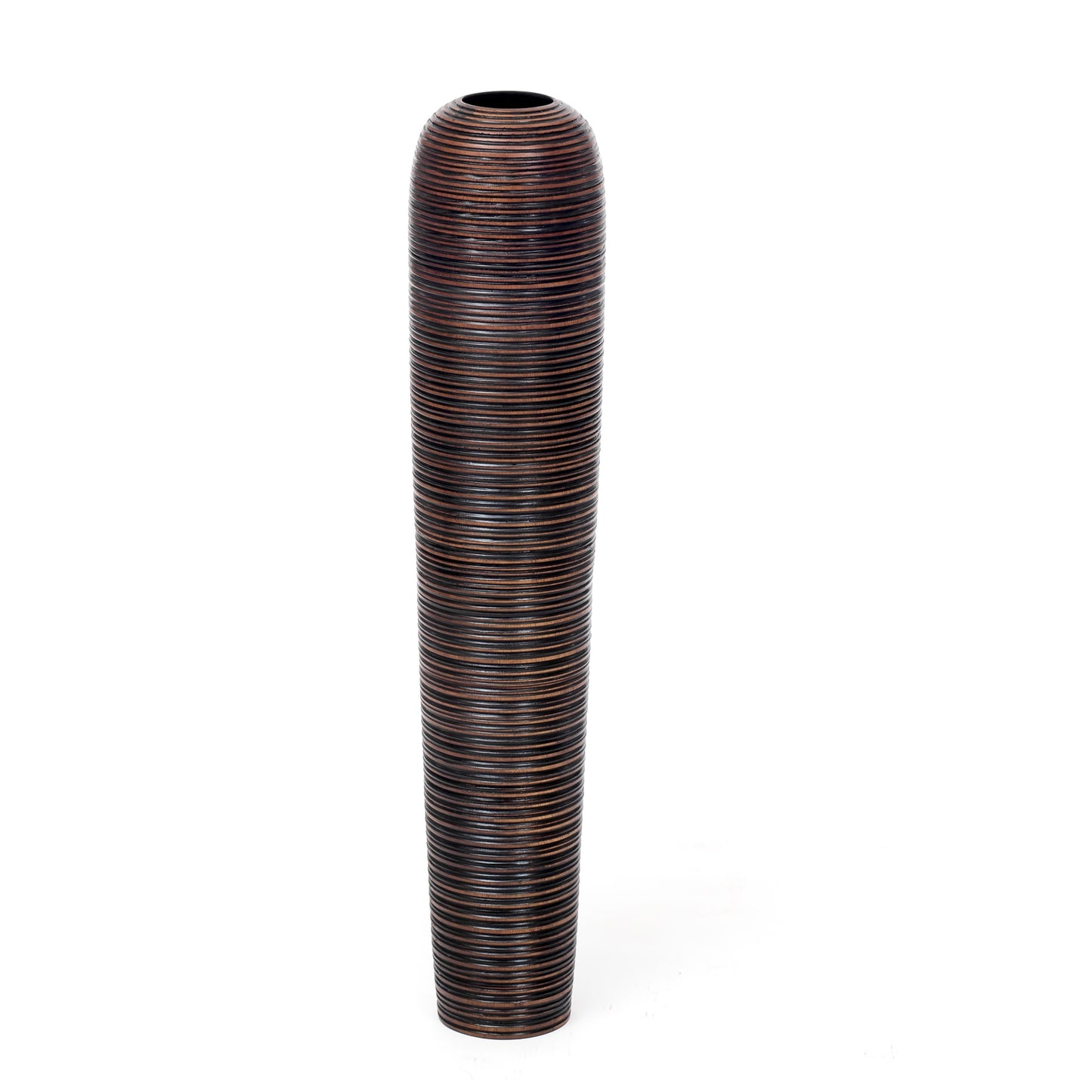 Grande vase de sol en bois de manguier – Pièce décorative artisanale de Thaïlande