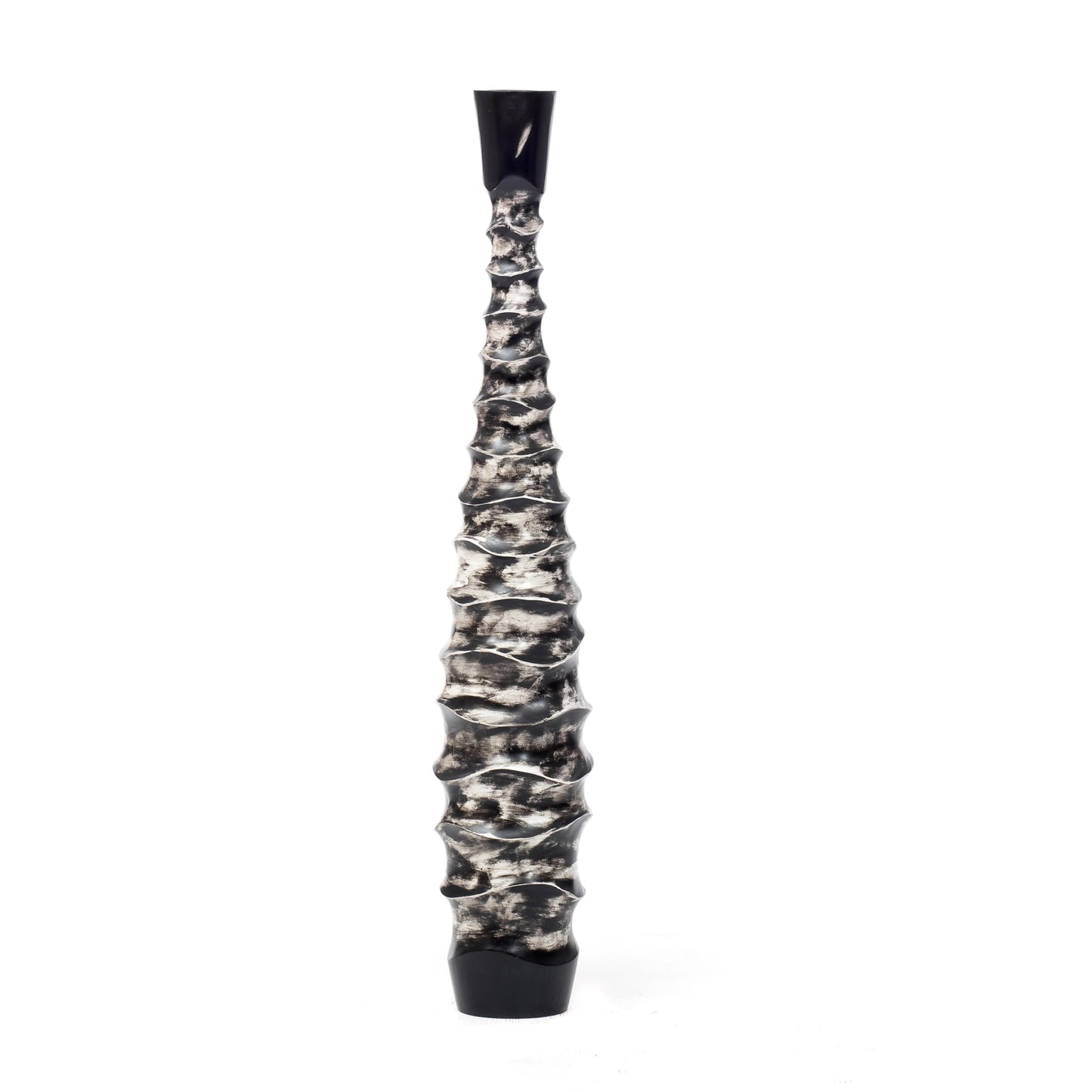 Grande vase de sol en bois de manguier – Pièce décorative artisanale de Thaïlande
