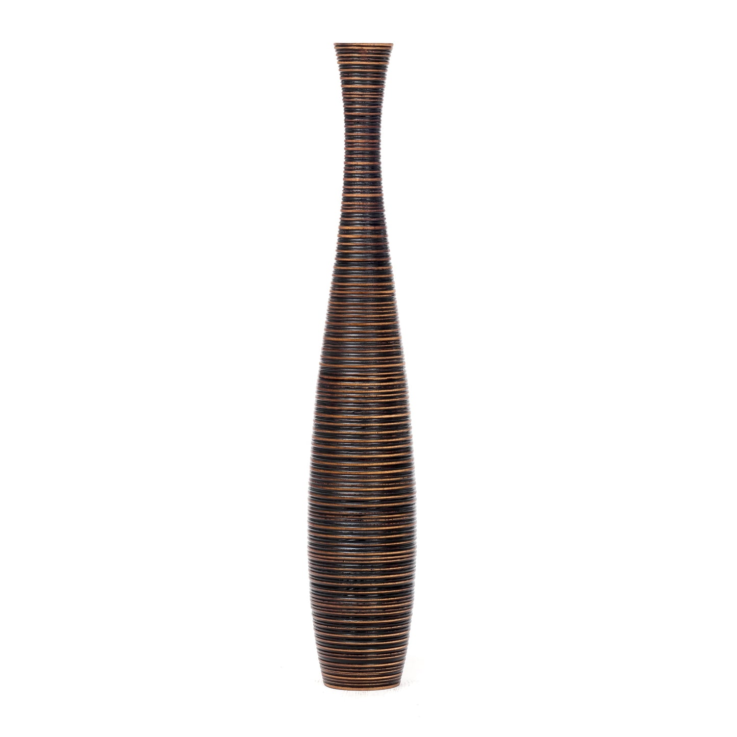 Grande vase de sol en bois de manguier – Pièce décorative artisanale de Thaïlande