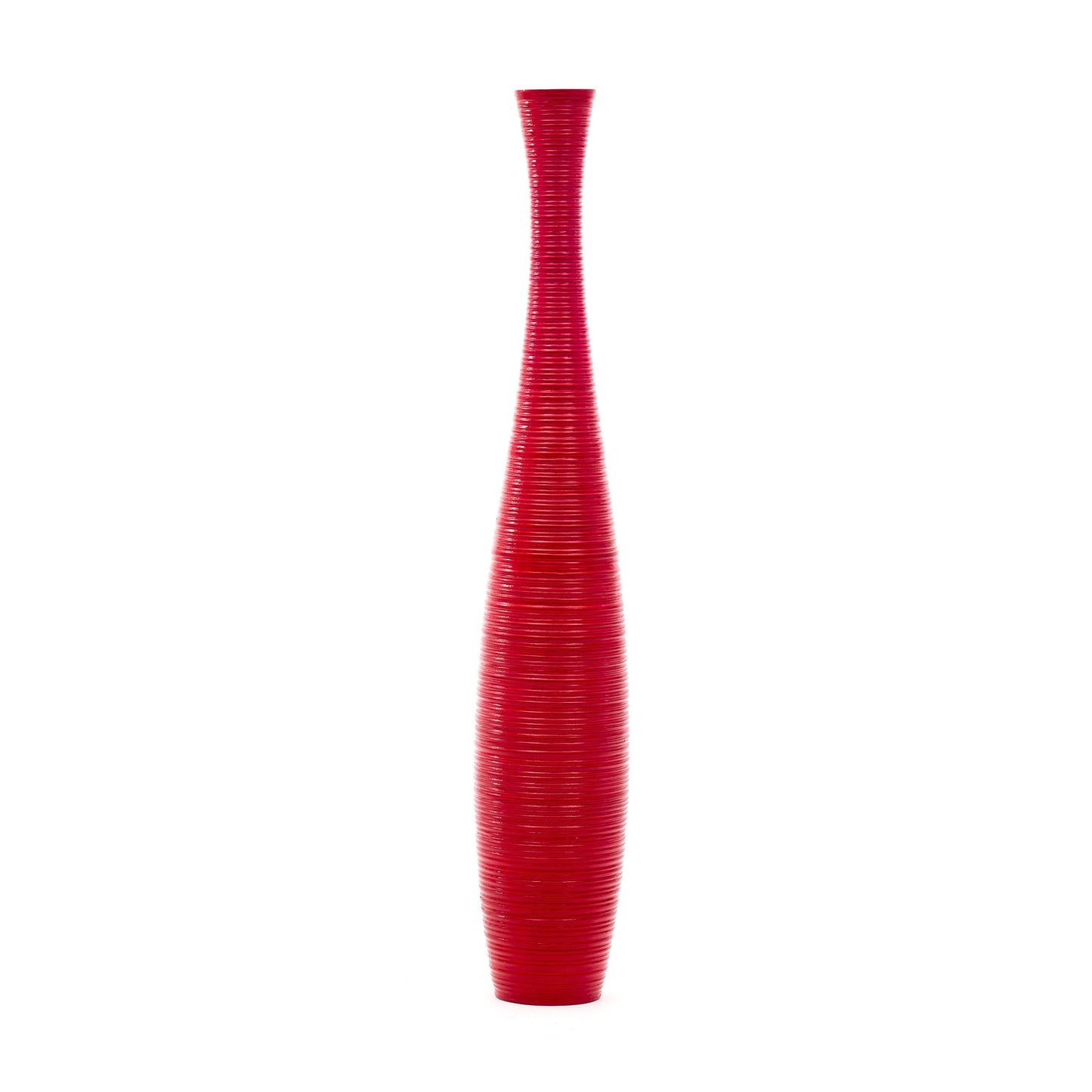 Grande vase de sol en bois de manguier – Pièce décorative artisanale de Thaïlande