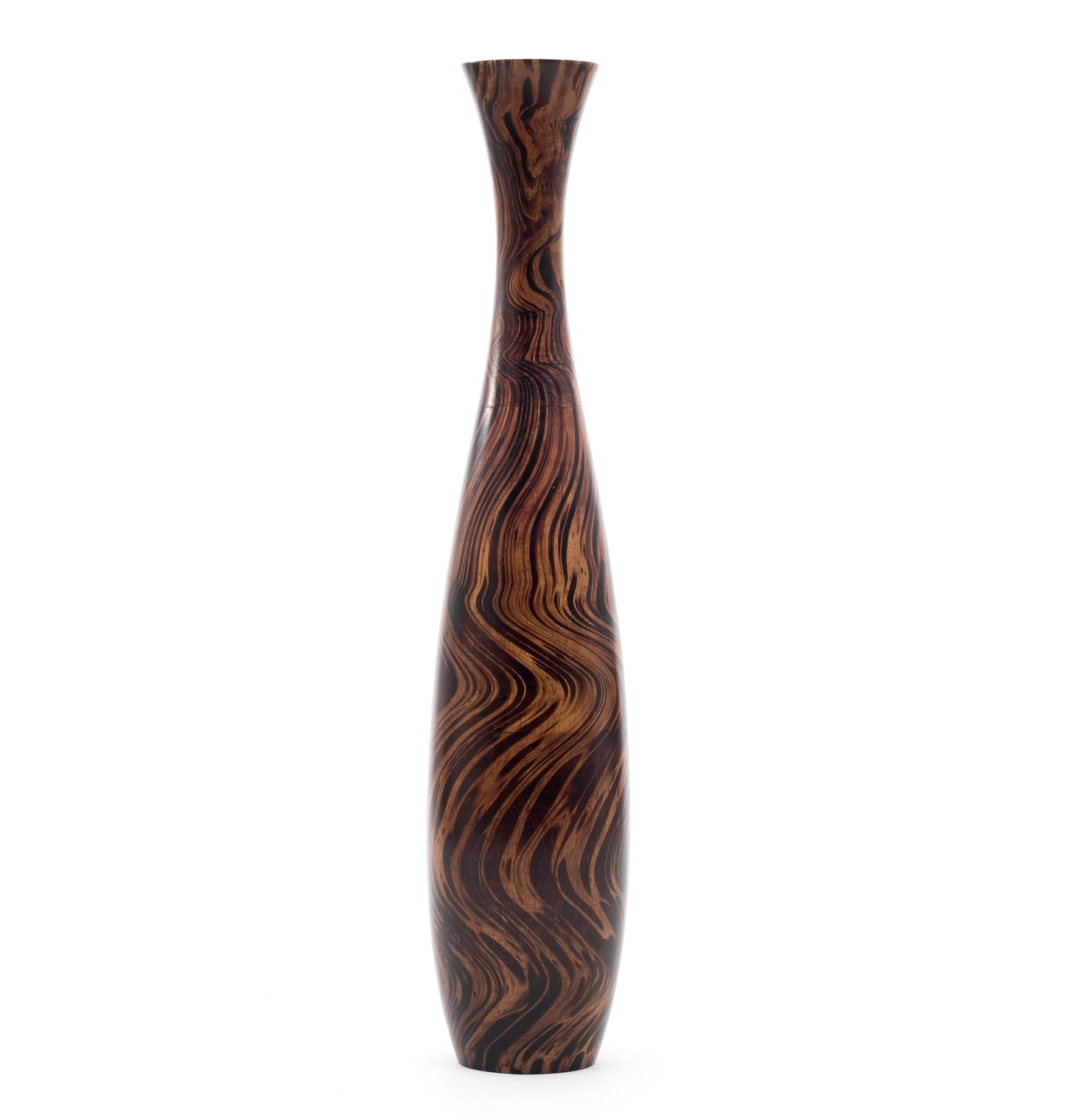 Large Mango Wood Floor Vase – Handcrafted Decorative Highlight from Thailand, 105 cm