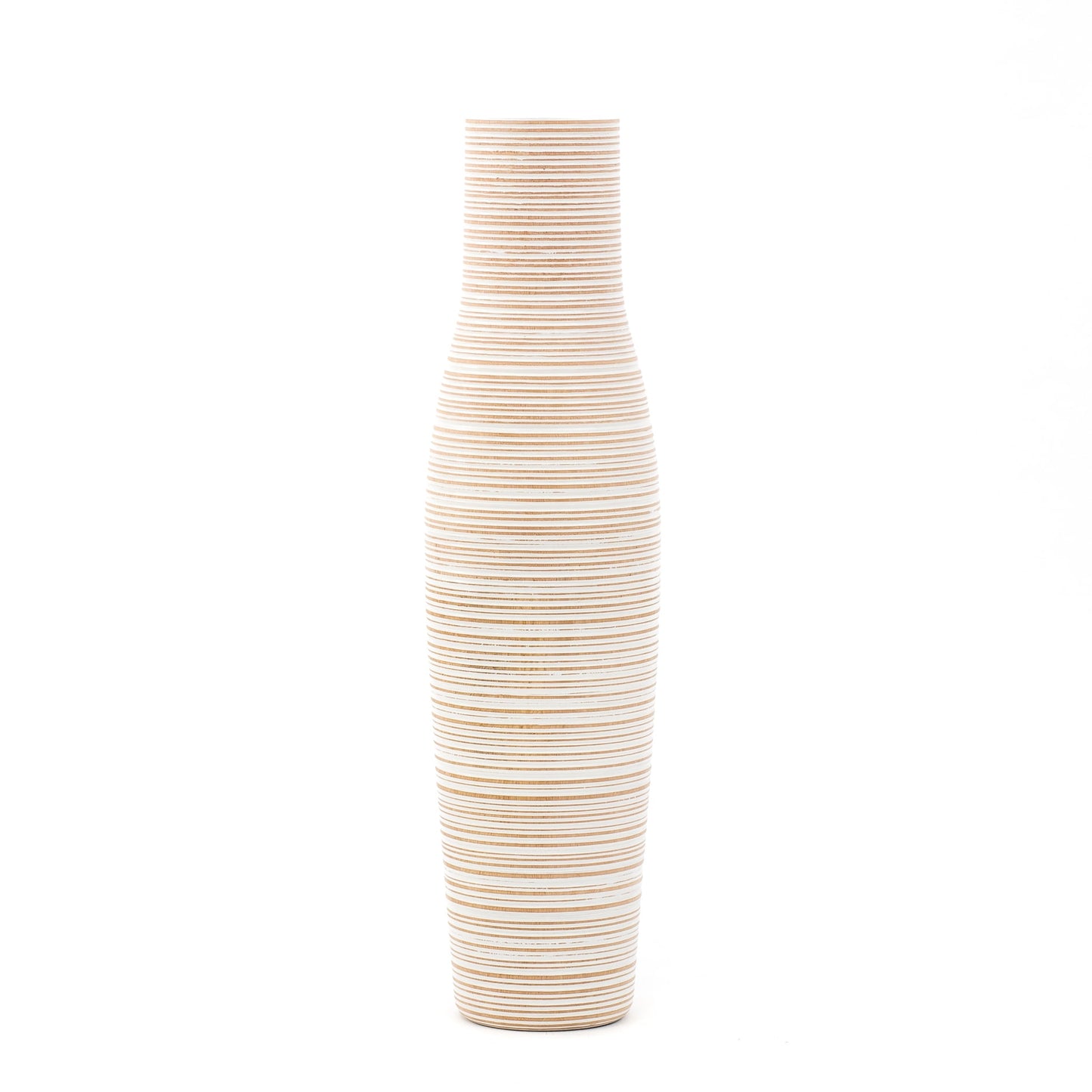 Grande vase de sol en bois de manguier – Pièce décorative artisanale de Thaïlande