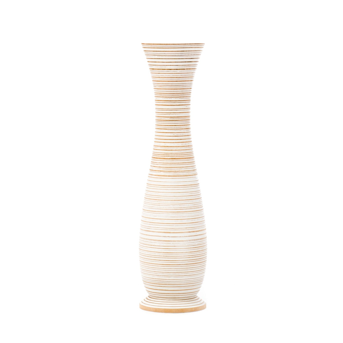Grande vase de sol en bois de manguier – Pièce décorative artisanale de Thaïlande