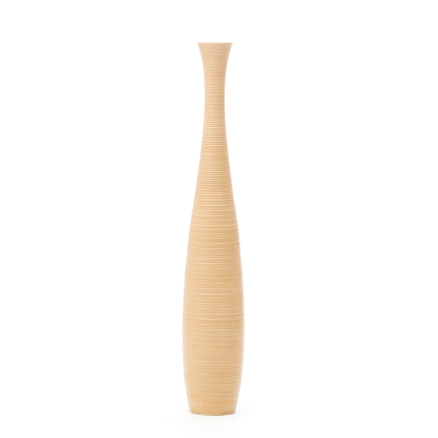 Grande vase de sol en bois de manguier – Pièce décorative artisanale de Thaïlande