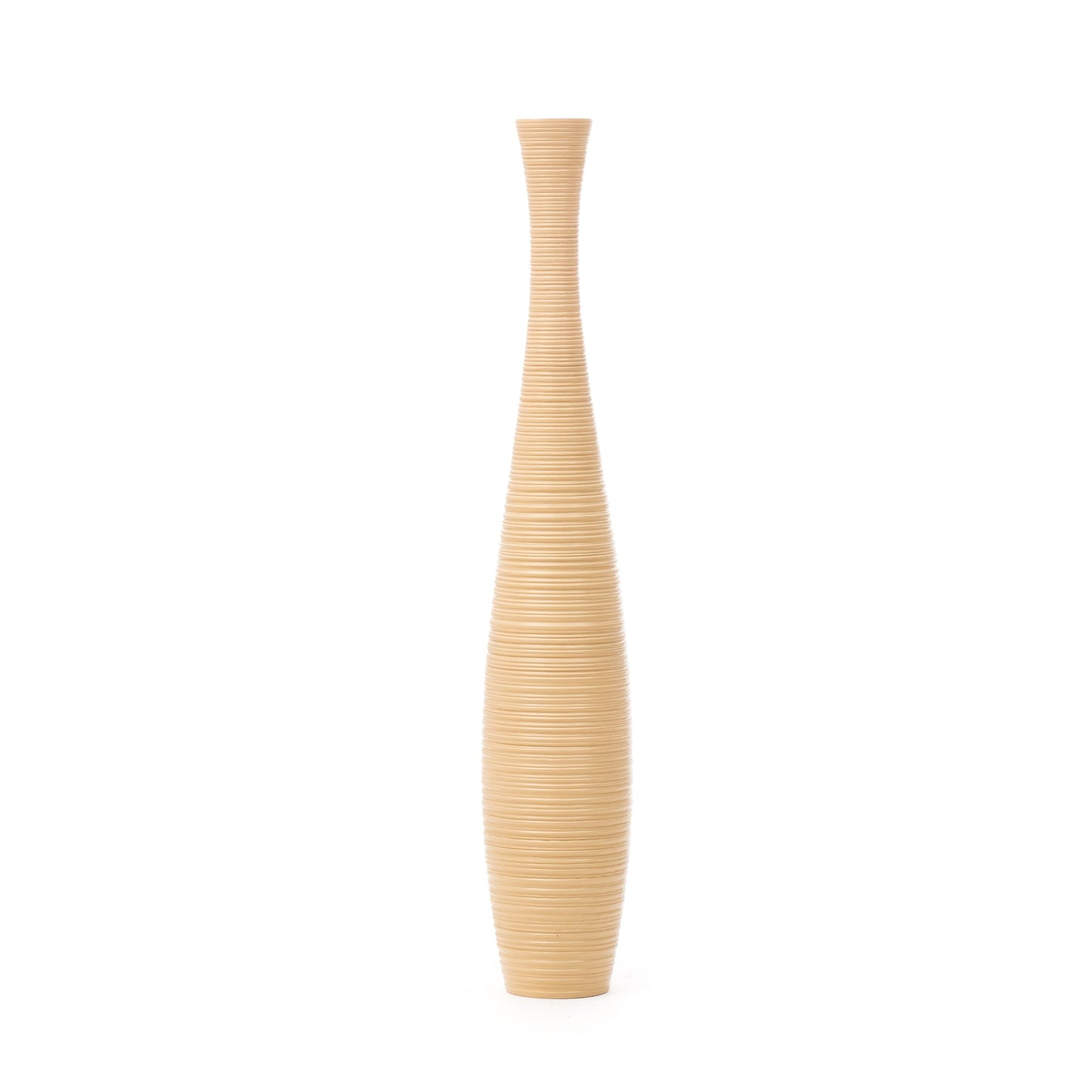 Grande vase de sol en bois de manguier – Pièce décorative artisanale de Thaïlande