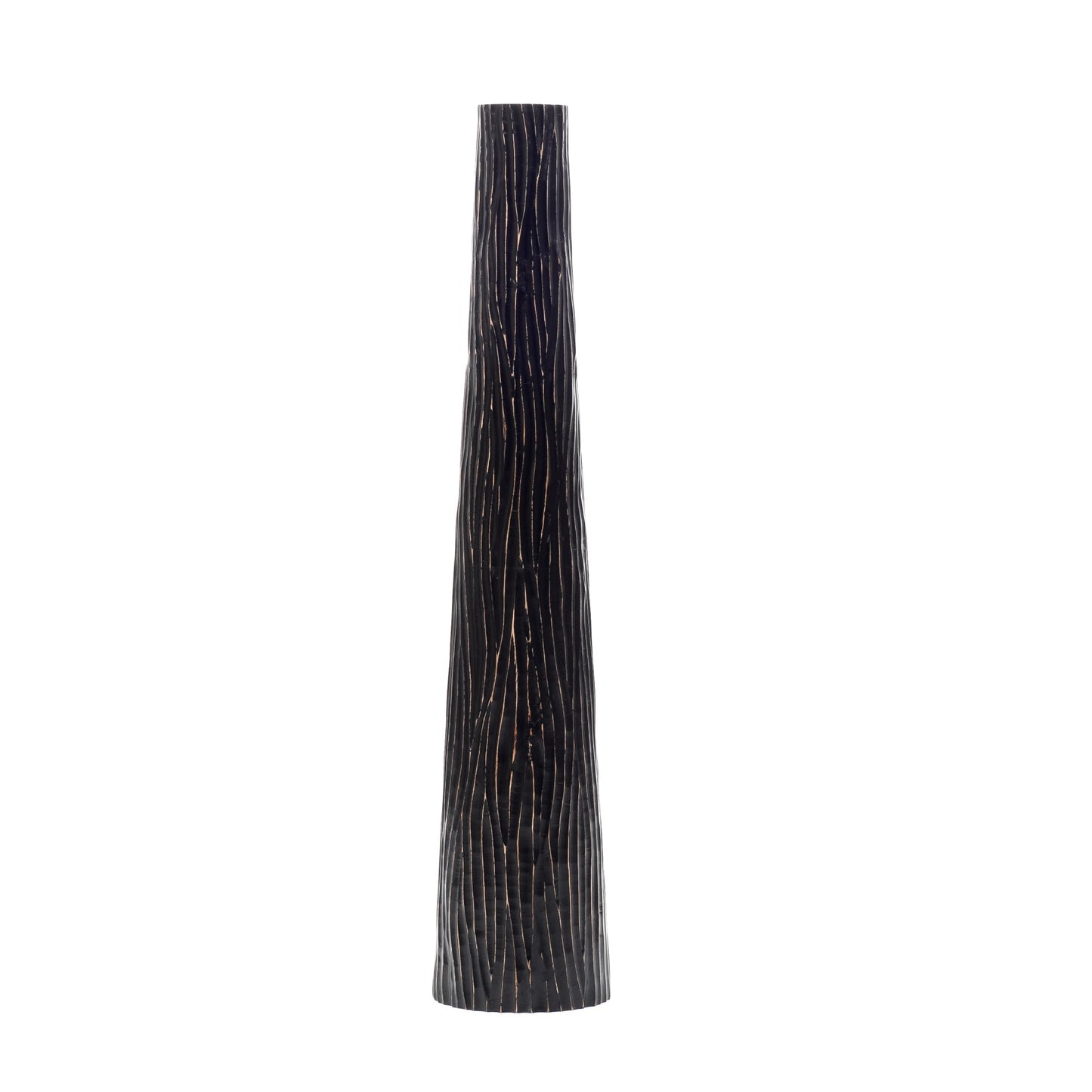 Grande vase de sol en bois de manguier – Pièce décorative artisanale de Thaïlande