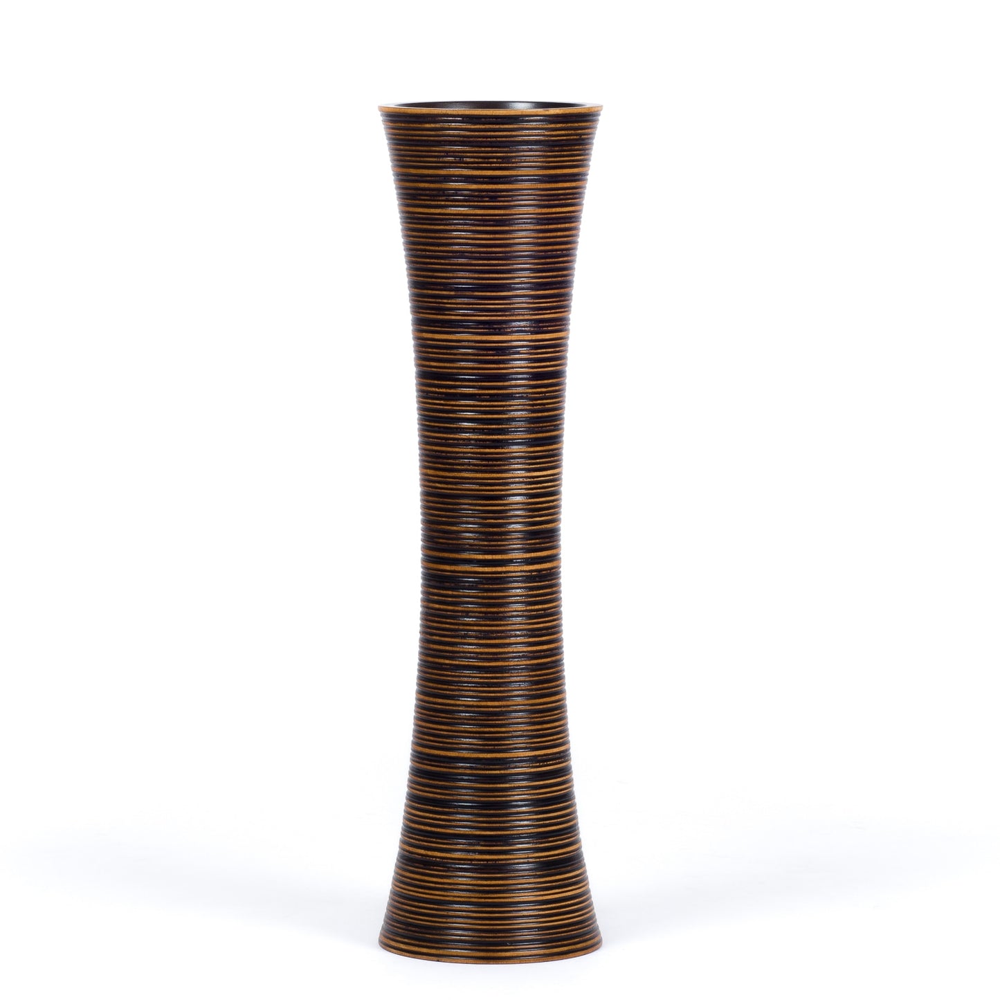 Grande vase de sol en bois de manguier – Pièce décorative artisanale de Thaïlande