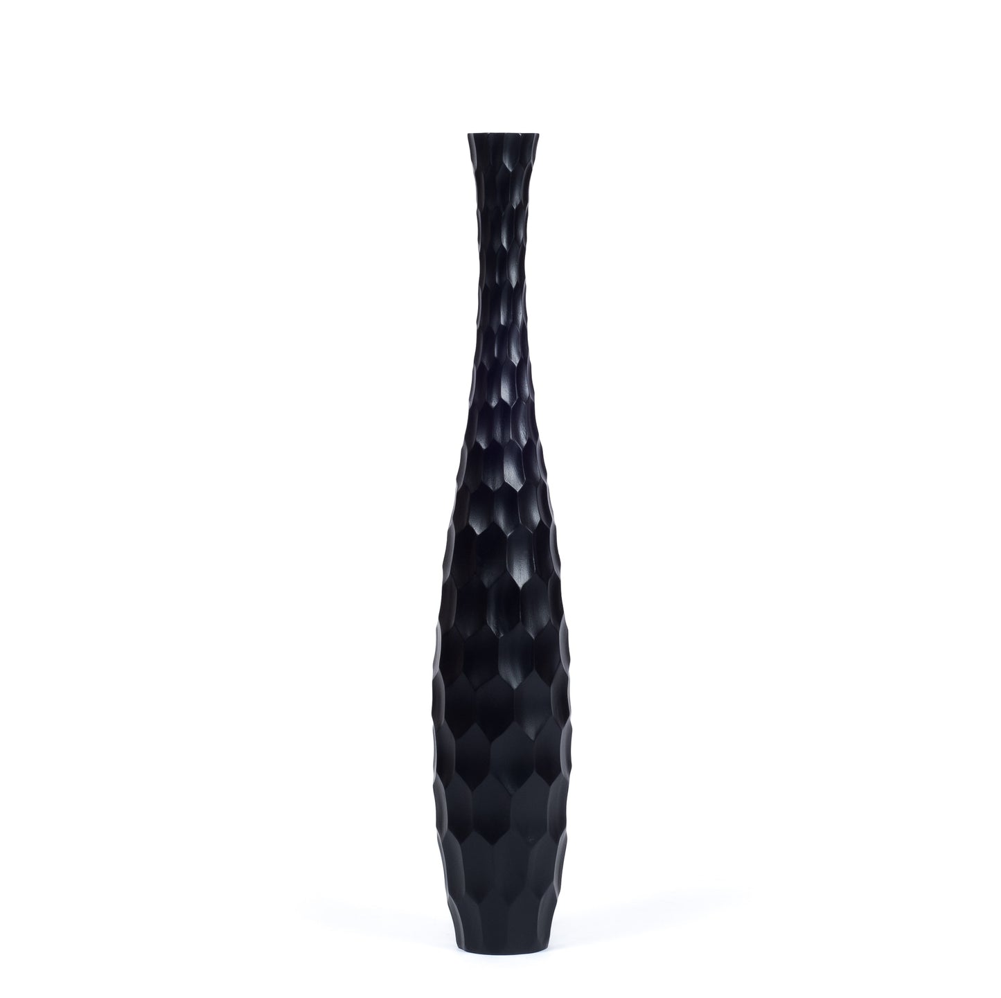 Grande vase de sol en bois de manguier – Pièce décorative artisanale de Thaïlande