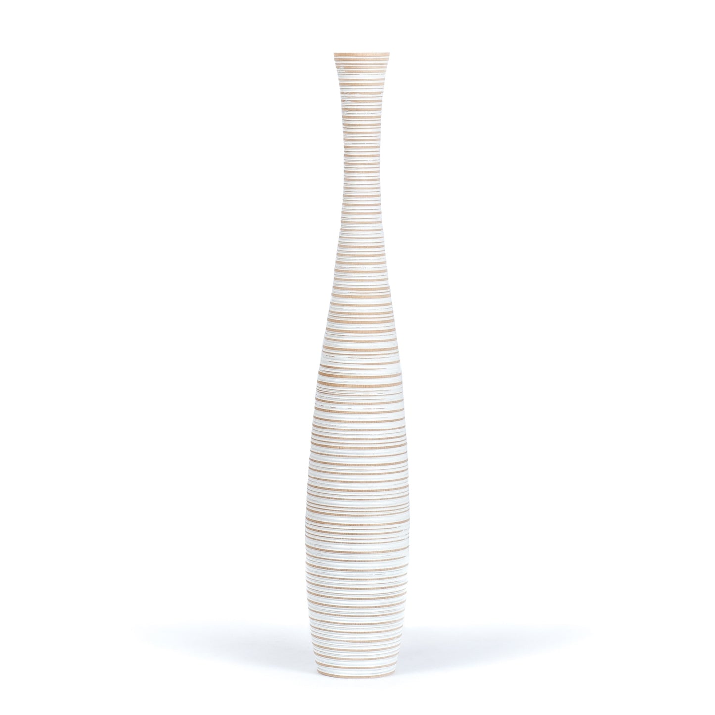 Grande vase de sol en bois de manguier – Pièce décorative artisanale de Thaïlande