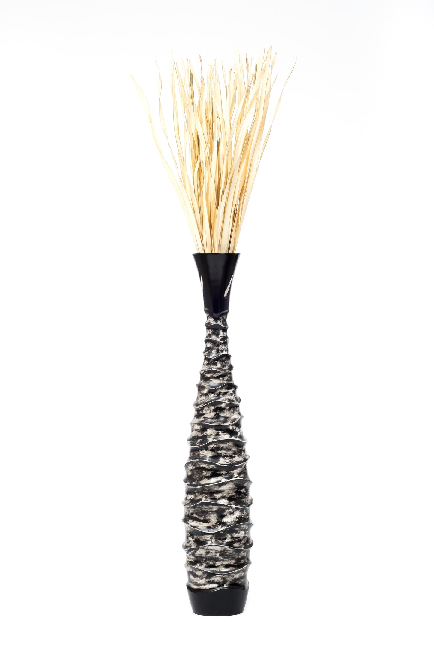 Large Mango Wood Floor Vase – Handcrafted Decorative Highlight from Thailand, 105 cm