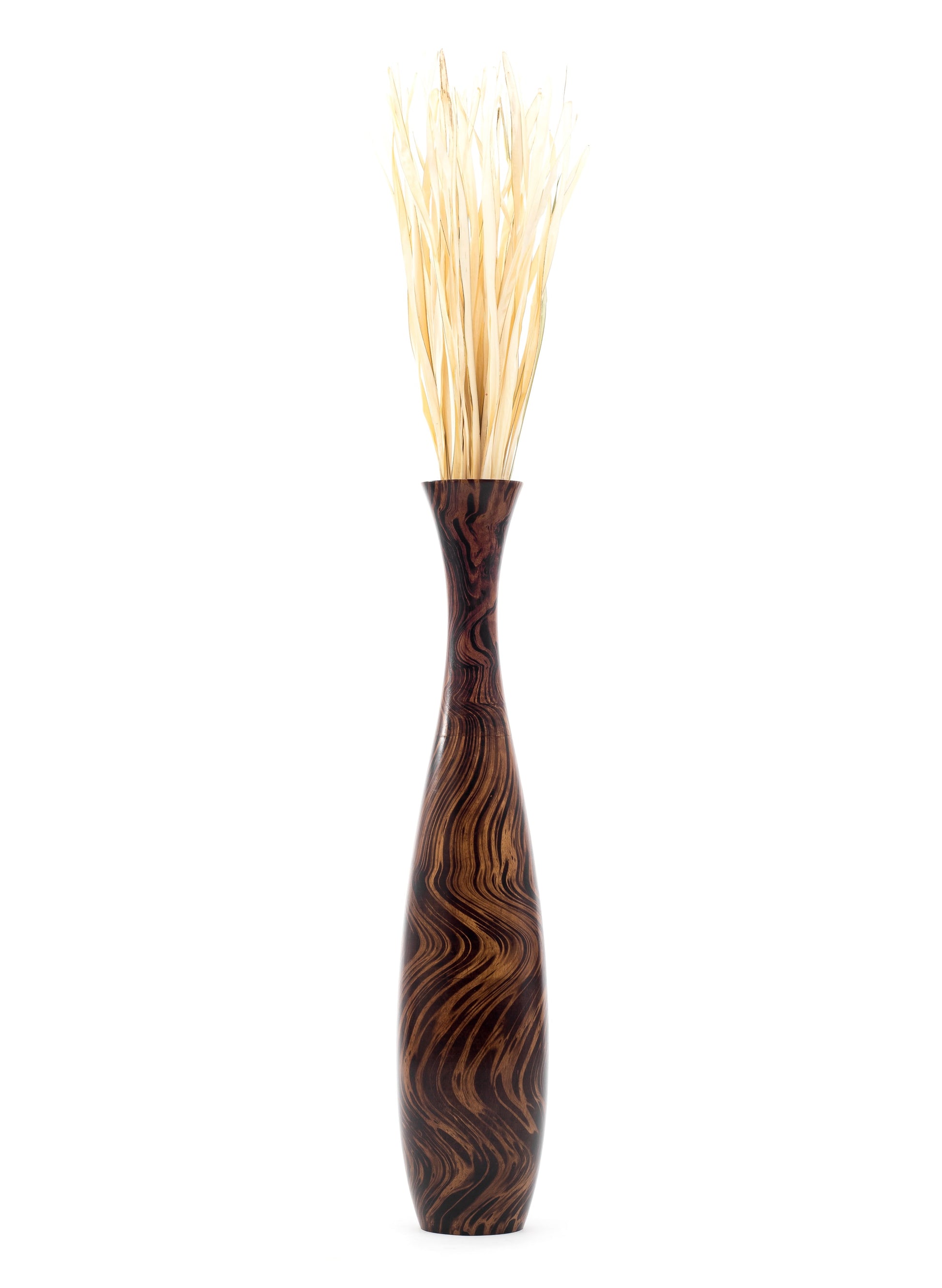 Large Mango Wood Floor Vase – Handcrafted Decorative Highlight from Thailand, 105 cm