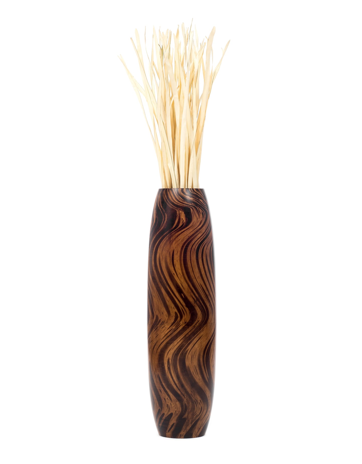 Large Mango Wood Floor Vase – Handcrafted Decorative Highlight from Thailand, 85 cm